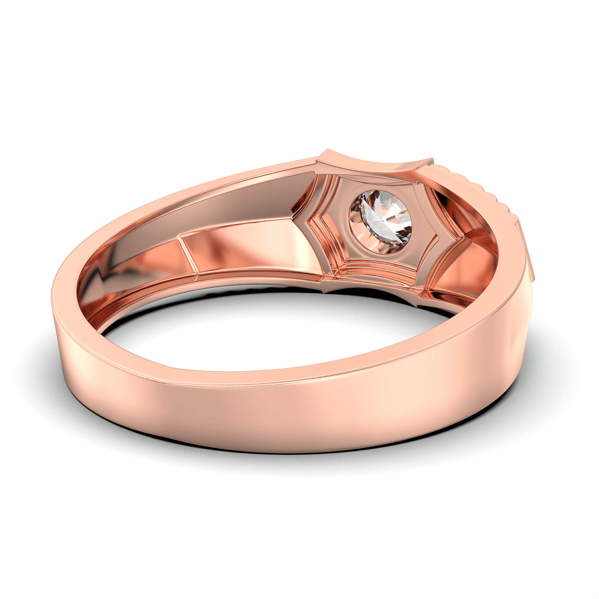 Lab-Grown Diamond Solitaire Ring for Men in 18K Rose Gold – 0.5 Ct Round, 6 g (Design K8-24-BBZAA) thumbnail