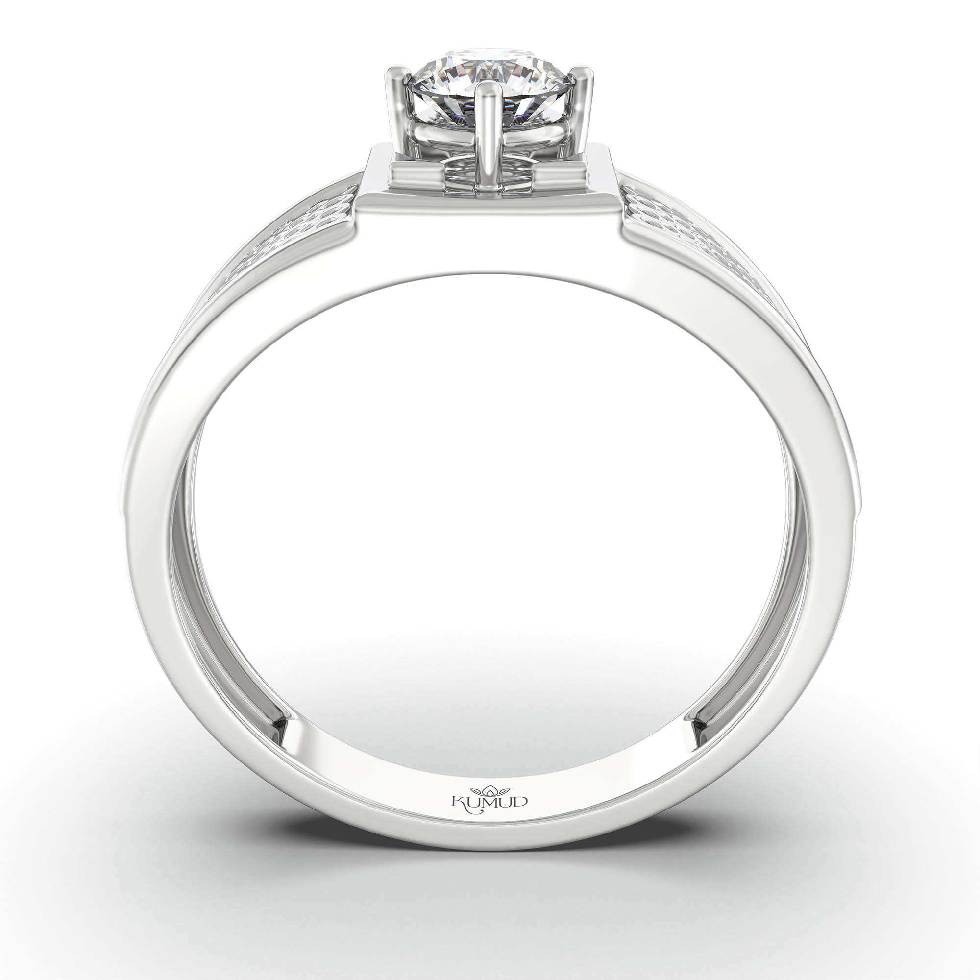Lab-Grown Diamond Solitaire Ring for Men in 18K White Gold – 0.5 Ct Round, 6 g (Design K8-25-APGAA) thumbnail