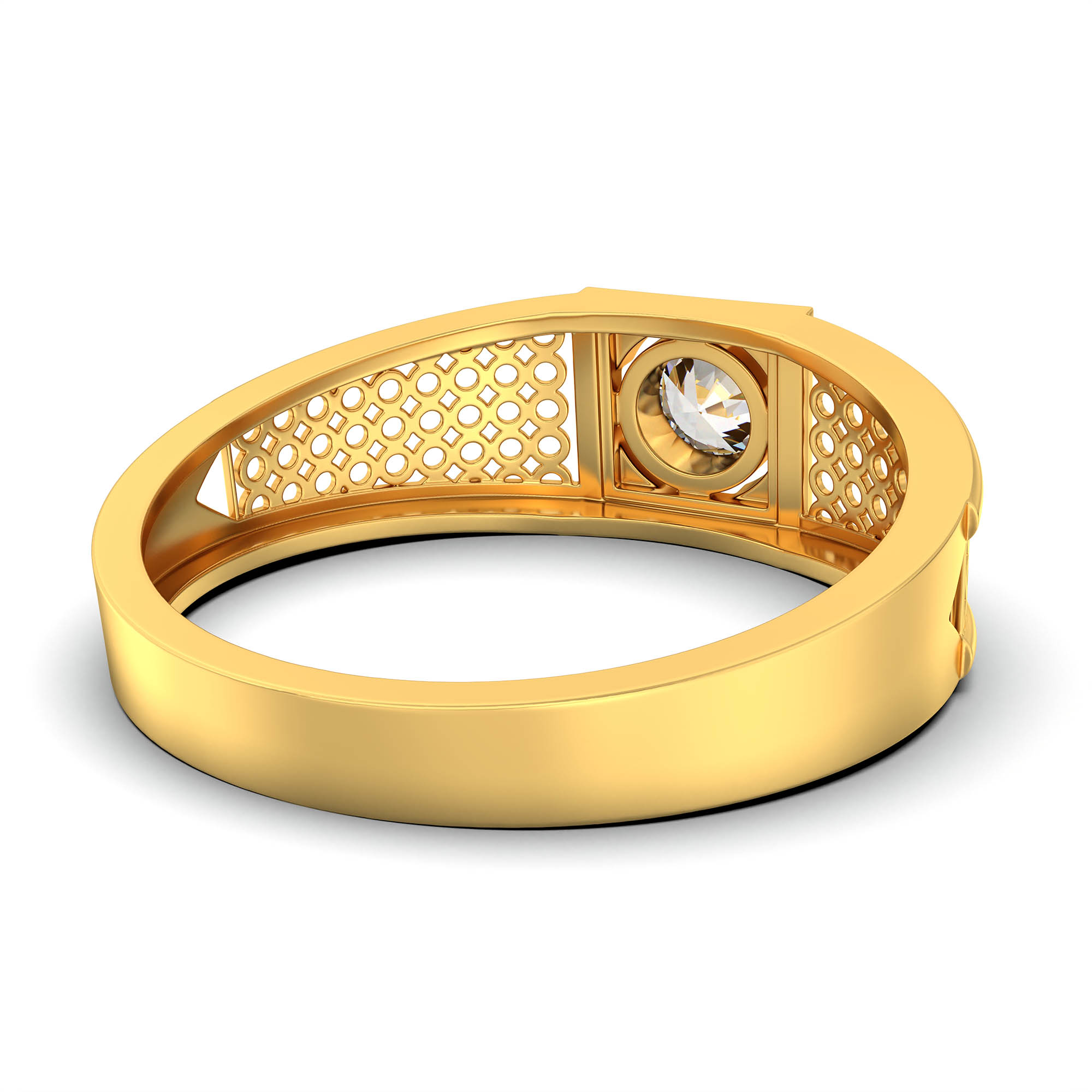 Lab-Grown Diamond Solitaire Ring for Men in 22K Yellow Gold – 0.5 Ct Round, 6 g (Design K8-25-BBZAA) thumbnail
