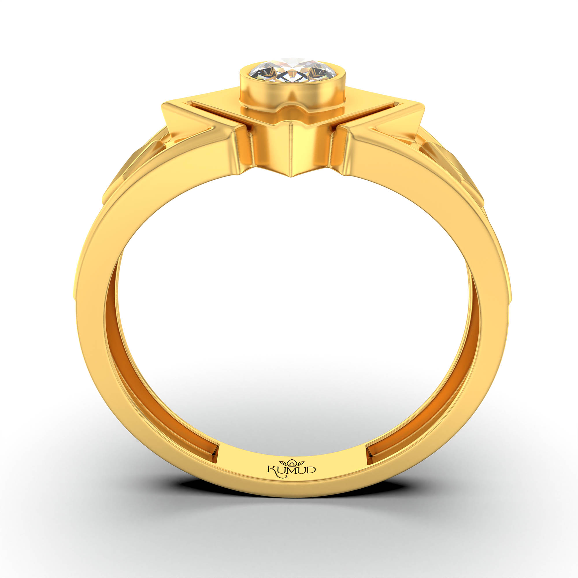 Lab-Grown Diamond Solitaire Ring for Men in 22K Yellow Gold – 0.5 Ct Round, 6 g (Design K8-26-BBZAA) thumbnail
