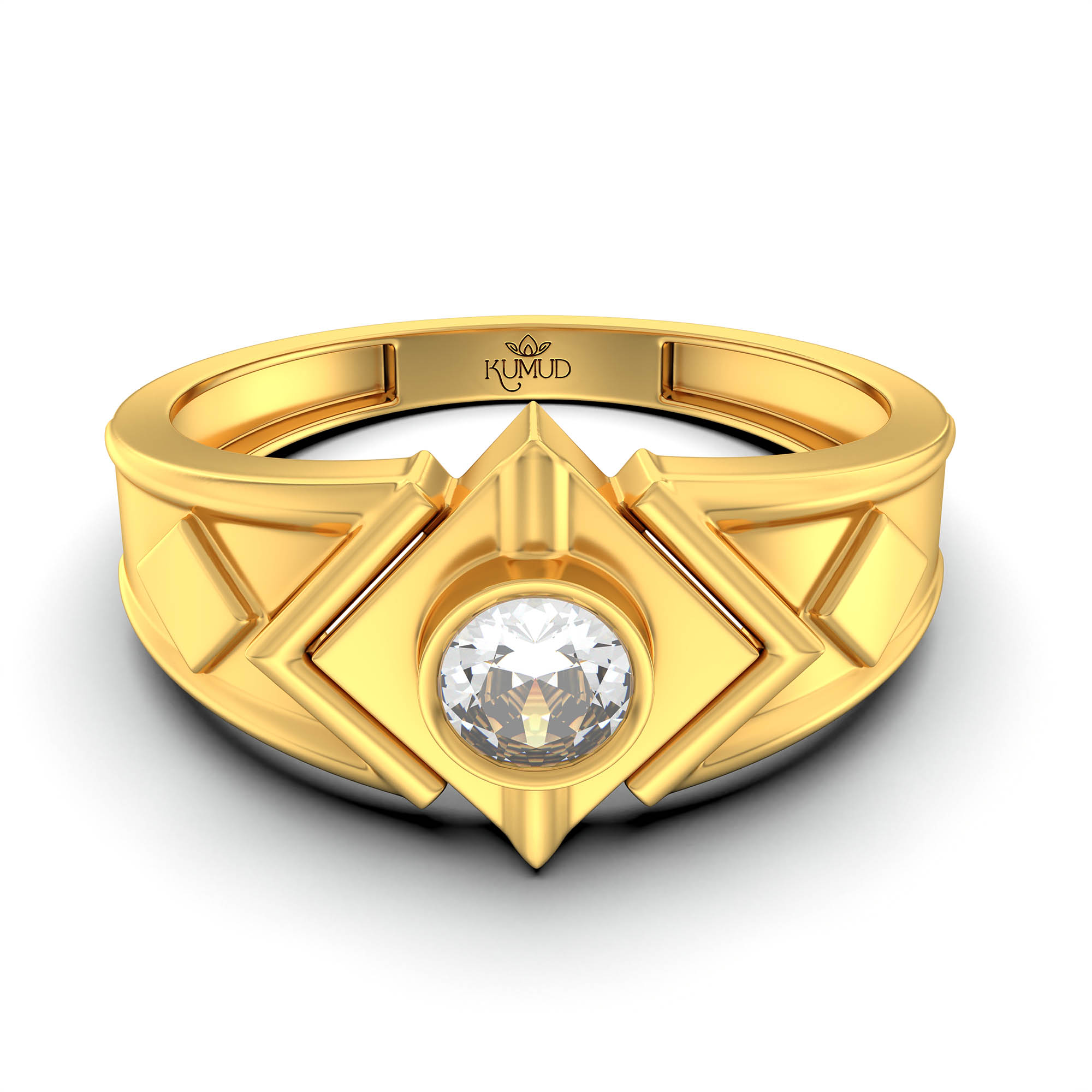 Lab-Grown Diamond Solitaire Ring for Men in 22K Yellow Gold – 0.5 Ct Round, 6 g (Design K8-26-BBZAA) thumbnail