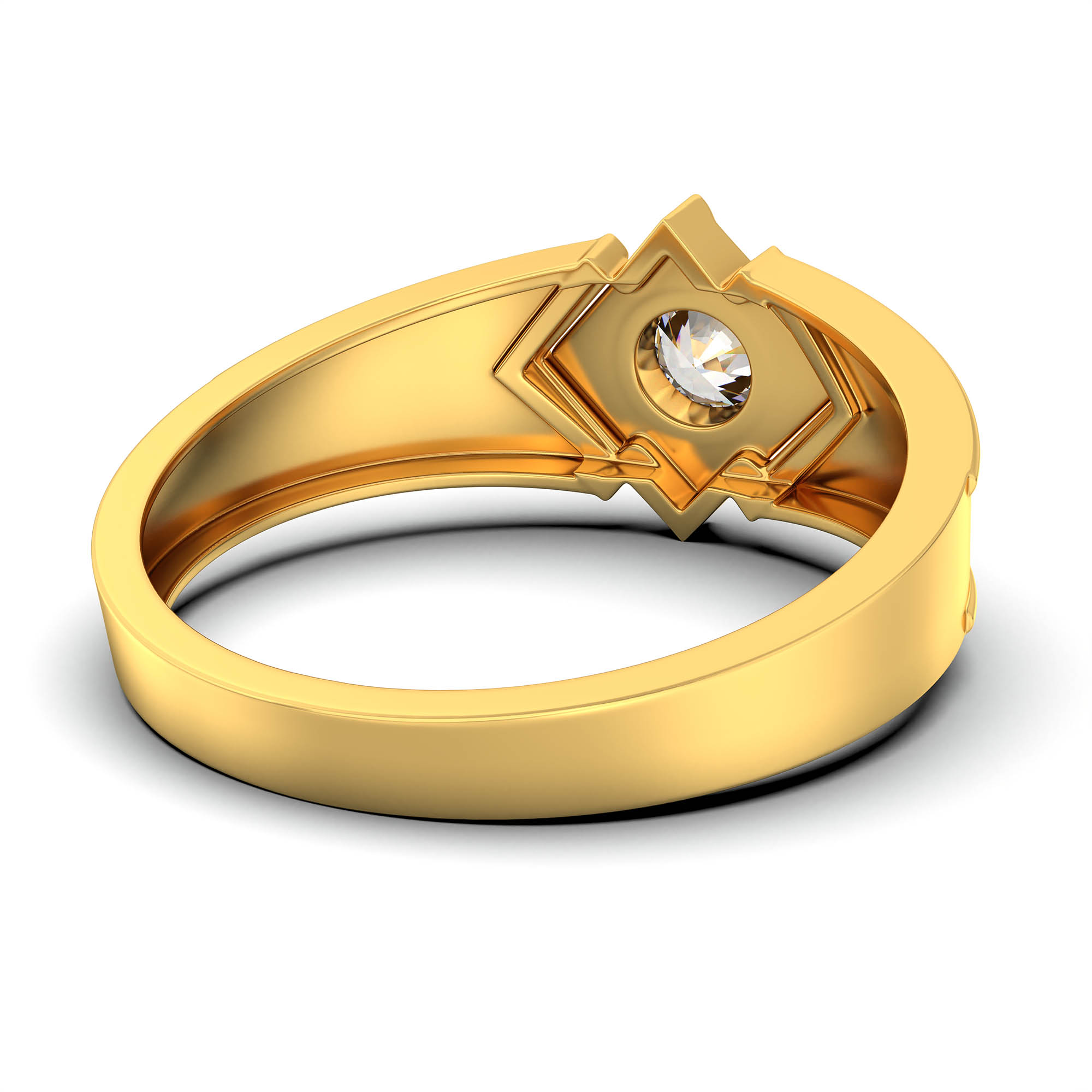 Lab-Grown Diamond Solitaire Ring for Men in 22K Yellow Gold – 0.5 Ct Round, 6 g (Design K8-26-BBZAA) thumbnail