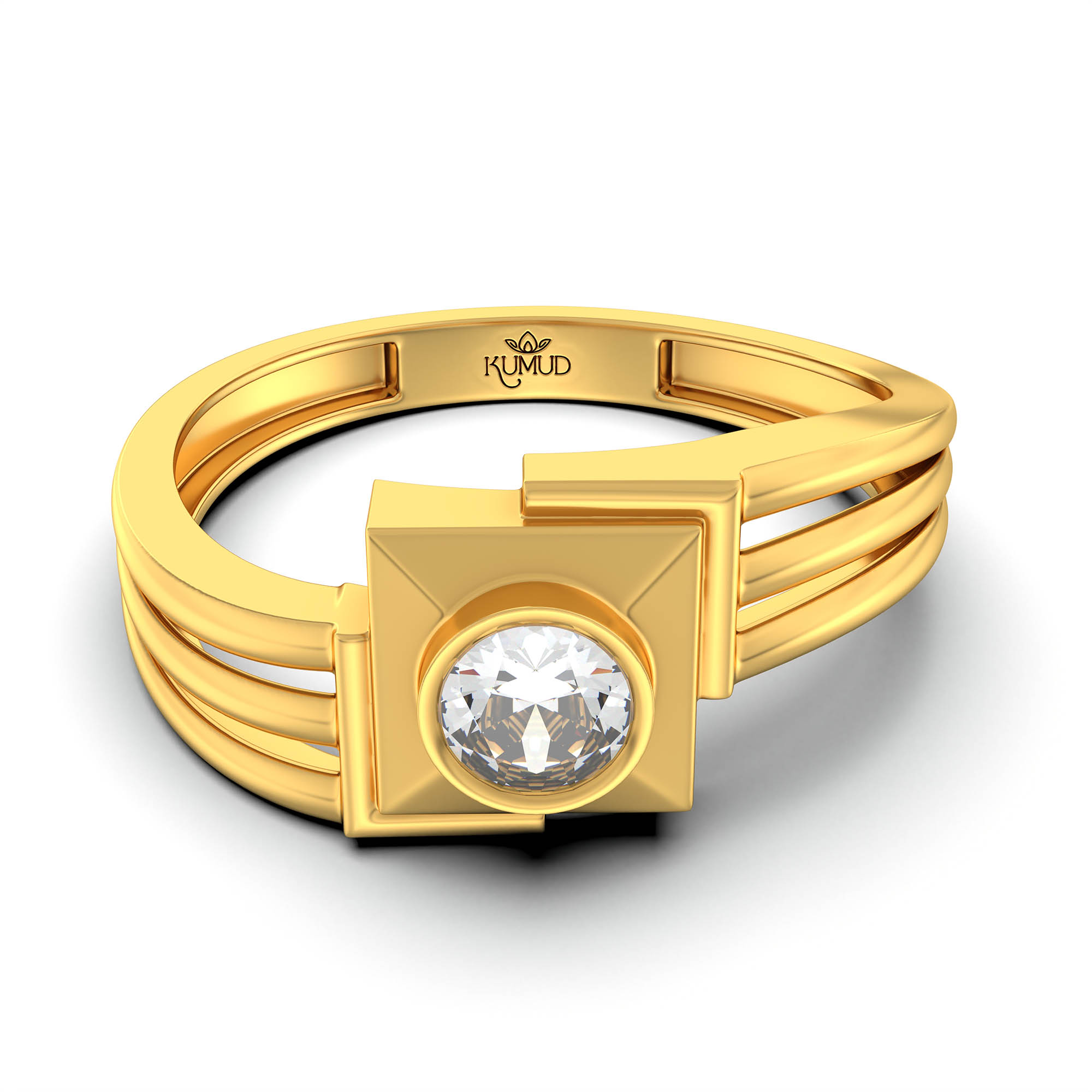 Lab-Grown Diamond Solitaire Ring for Men in 22K Yellow Gold – 0.5 Ct Round, 6 g (Design K8-27-BBZAA) thumbnail