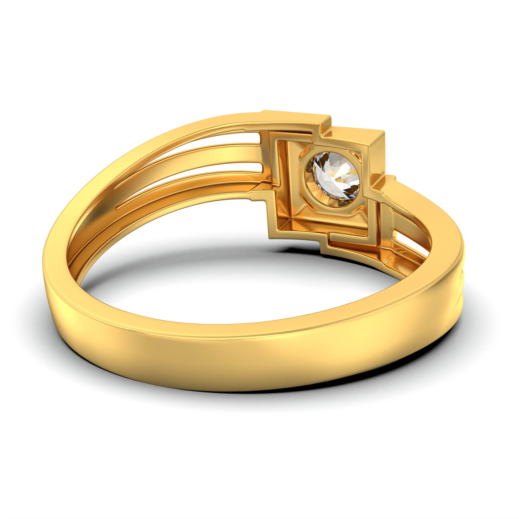 Lab-Grown Diamond Solitaire Ring for Men in 22K Yellow Gold – 0.5 Ct Round, 6 g (Design K8-27-BBZAA) thumbnail