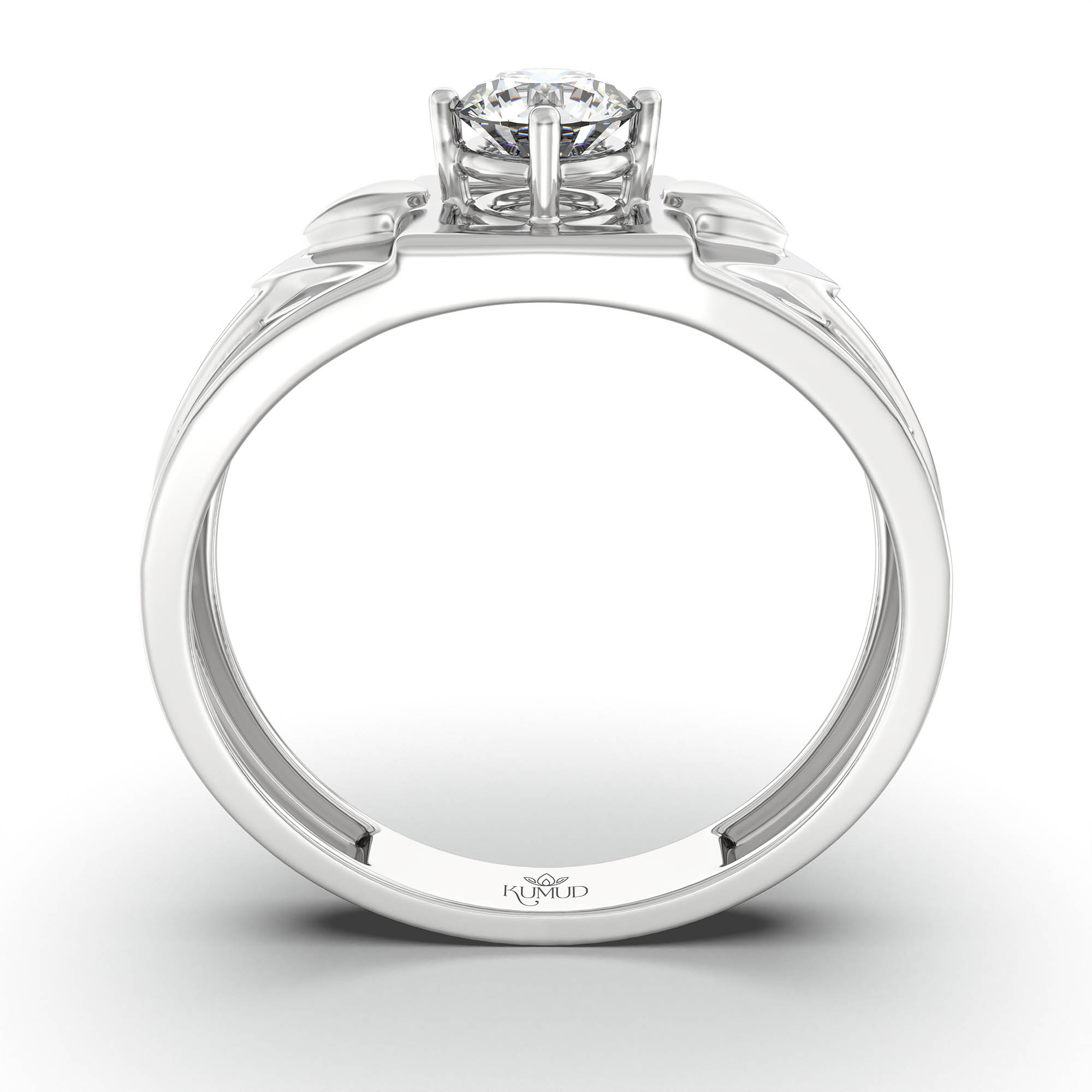 Lab-Grown Diamond Solitaire Ring for Men in 18K White Gold – 0.5 Ct Round, 6 g (Design K8-28-APGAA) thumbnail