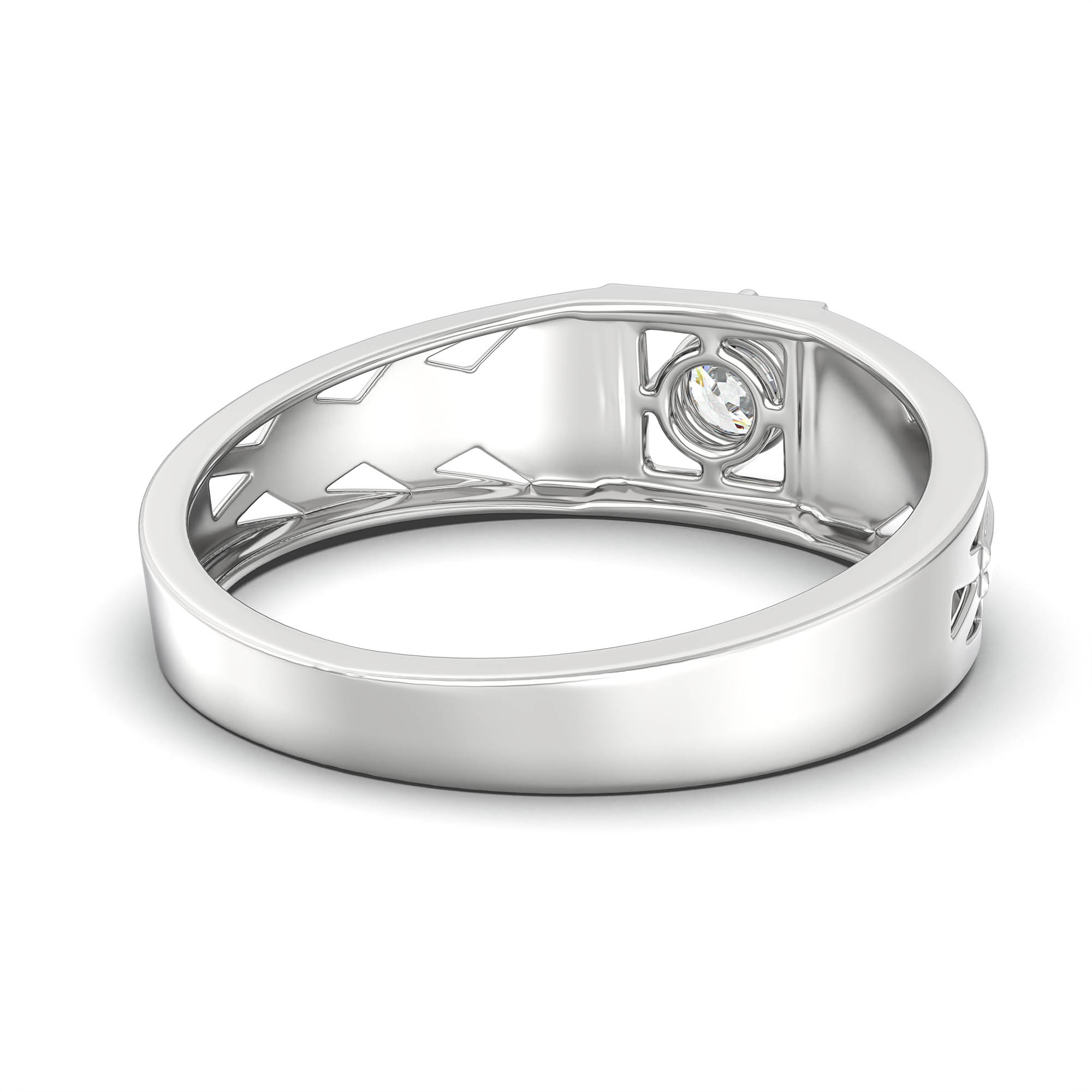 Lab-Grown Diamond Solitaire Ring for Men in 18K White Gold – 0.5 Ct Round, 6 g (Design K8-28-APGAA) thumbnail