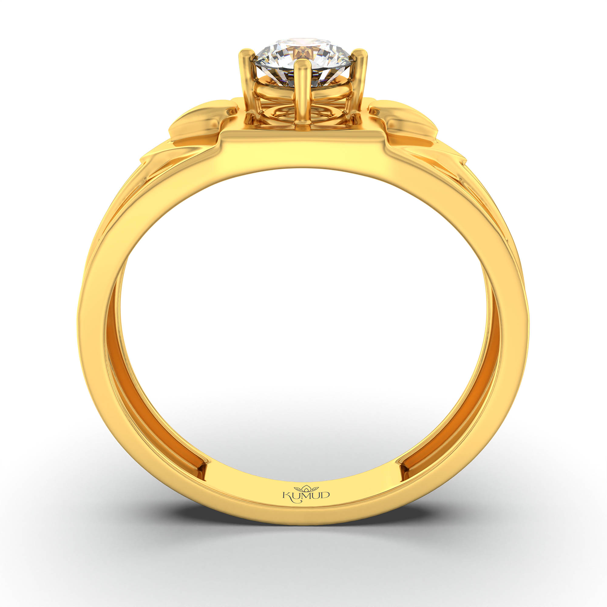 Lab-Grown Diamond Solitaire Ring for Men in 22K Yellow Gold – 0.5 Ct Round, 6 g (Design K8-28-APGAA) thumbnail