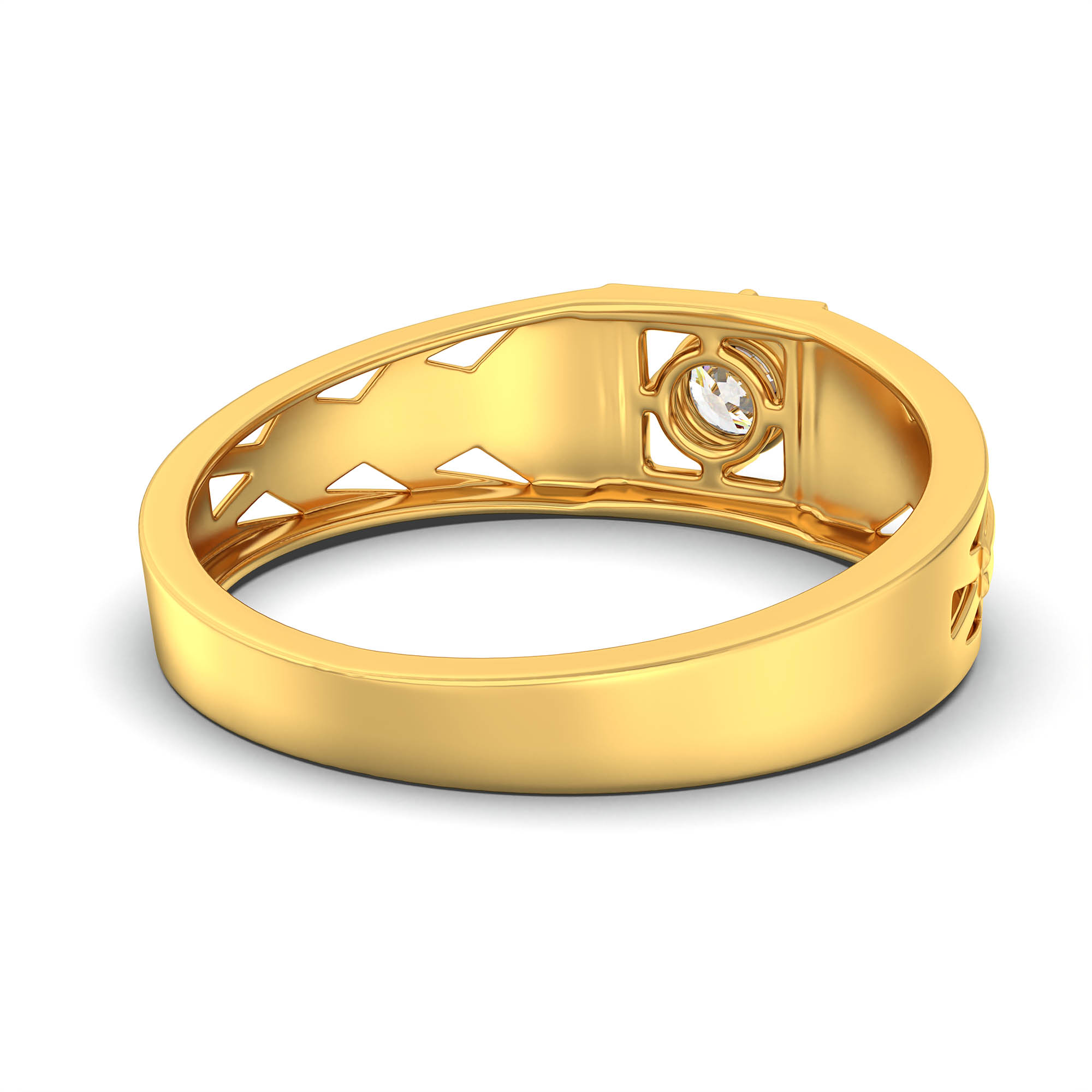 Lab-Grown Diamond Solitaire Ring for Men in 22K Yellow Gold – 0.5 Ct Round, 6 g (Design K8-28-APGAA) thumbnail