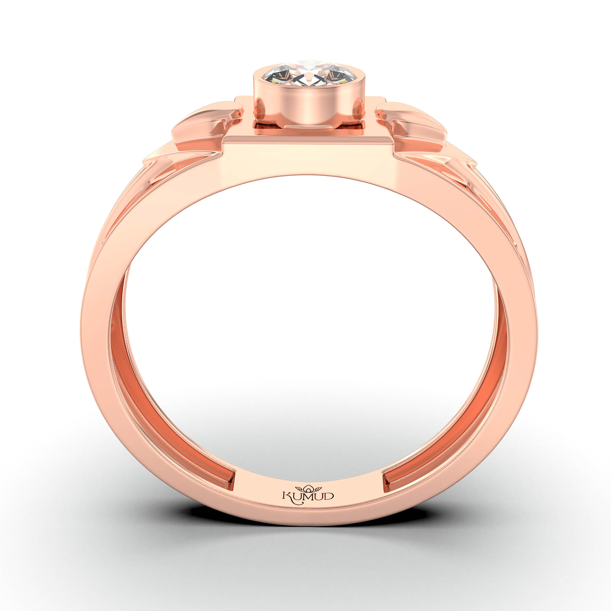 Lab-Grown Diamond Solitaire Ring for Men in 18K Rose Gold – 0.5 Ct Round, 6 g (Design K8-28-BBZAA) thumbnail