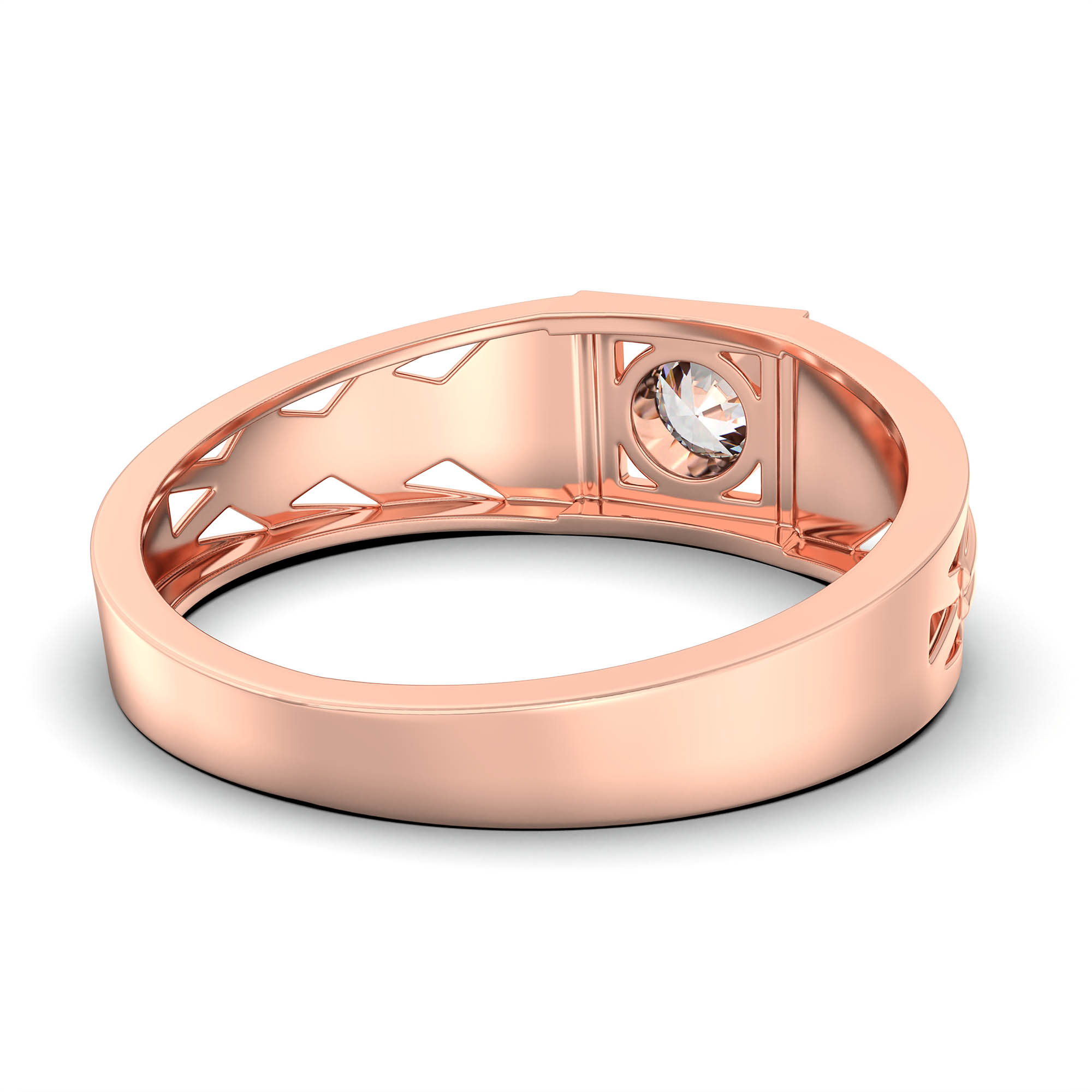 Lab-Grown Diamond Solitaire Ring for Men in 18K Rose Gold – 0.5 Ct Round, 6 g (Design K8-28-BBZAA) thumbnail