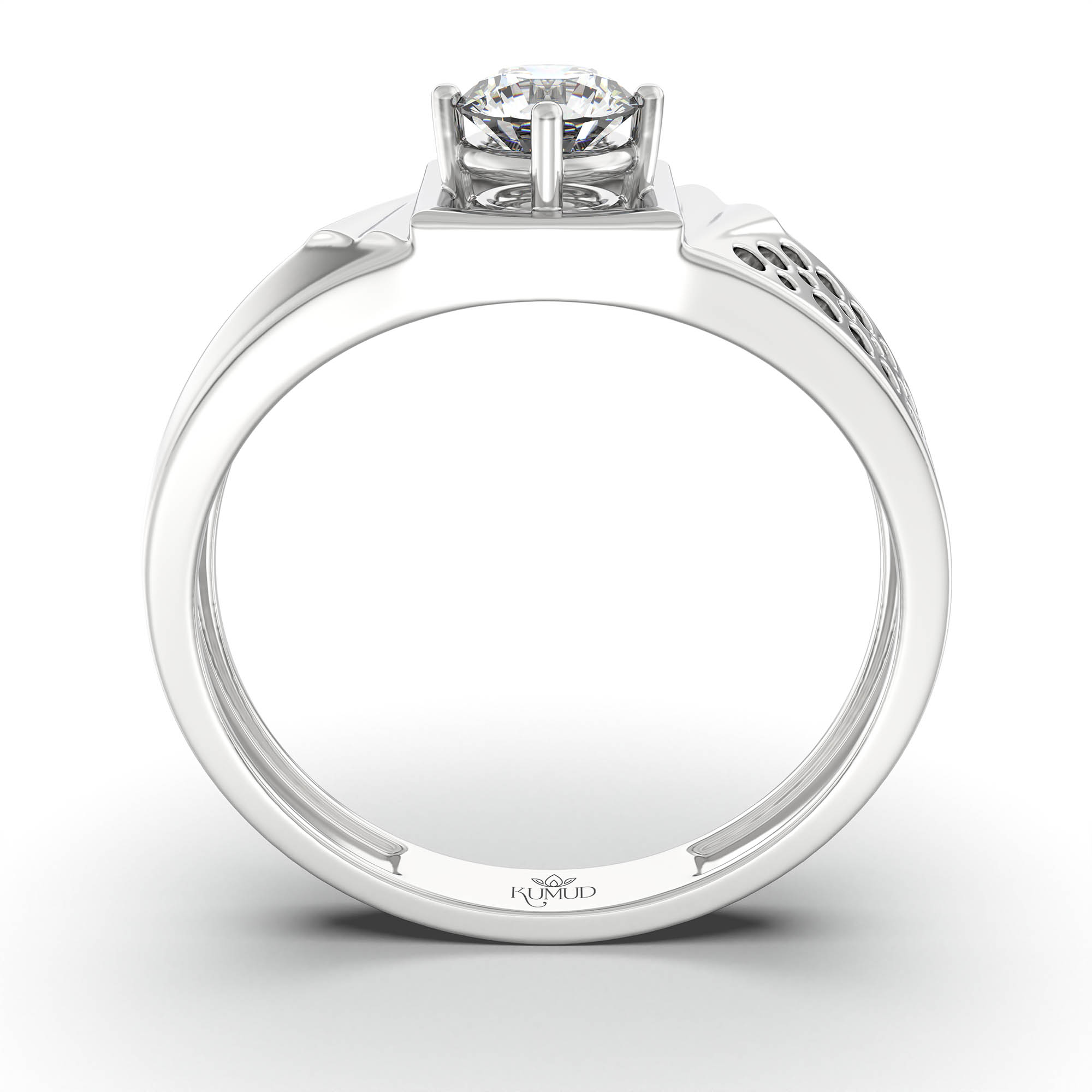 Lab-Grown Diamond Solitaire Ring for Men in 18K White Gold – 0.5 Ct Round, 6 g (Design K8-29-APGAA) thumbnail
