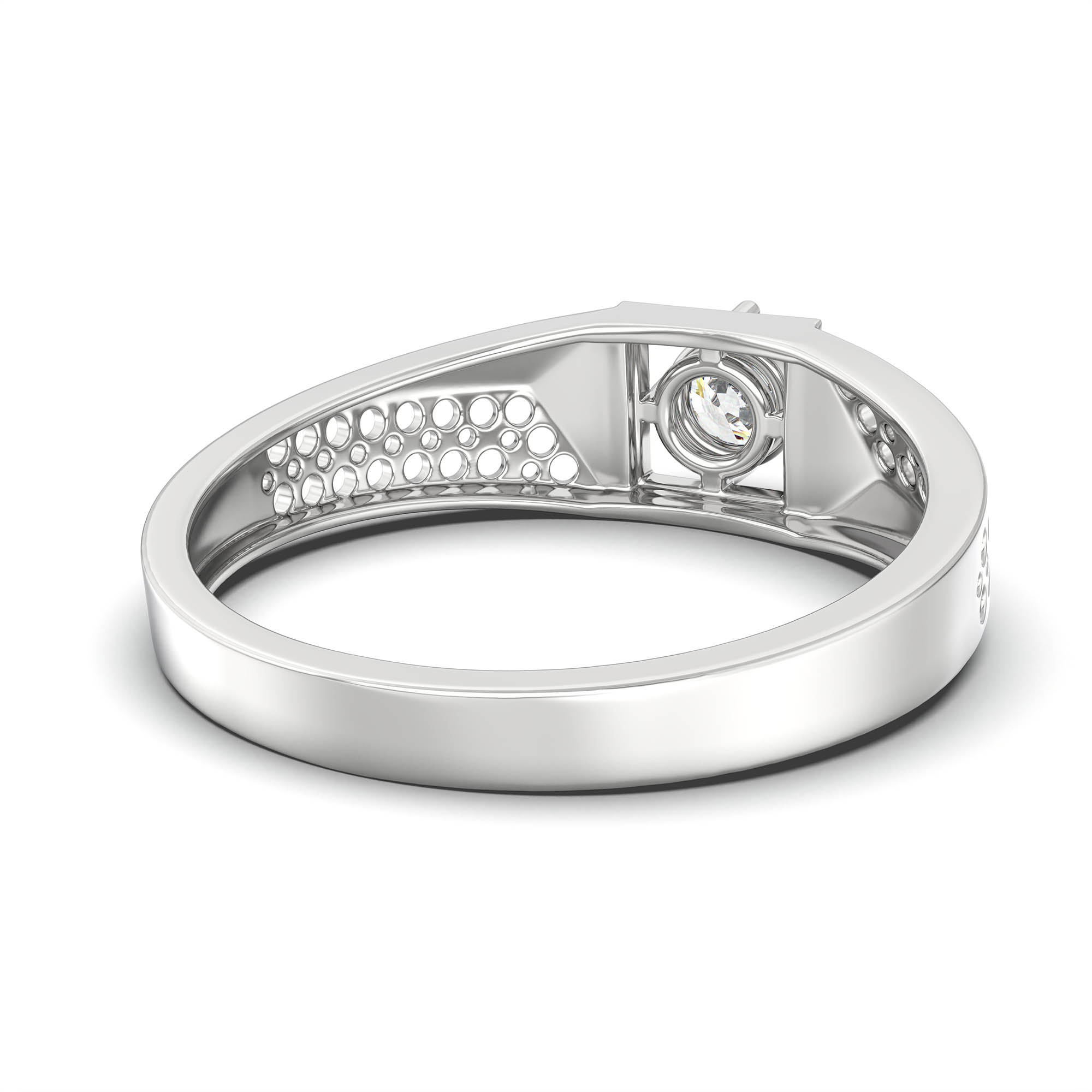 Lab-Grown Diamond Solitaire Ring for Men in 18K White Gold – 0.5 Ct Round, 6 g (Design K8-29-APGAA) thumbnail