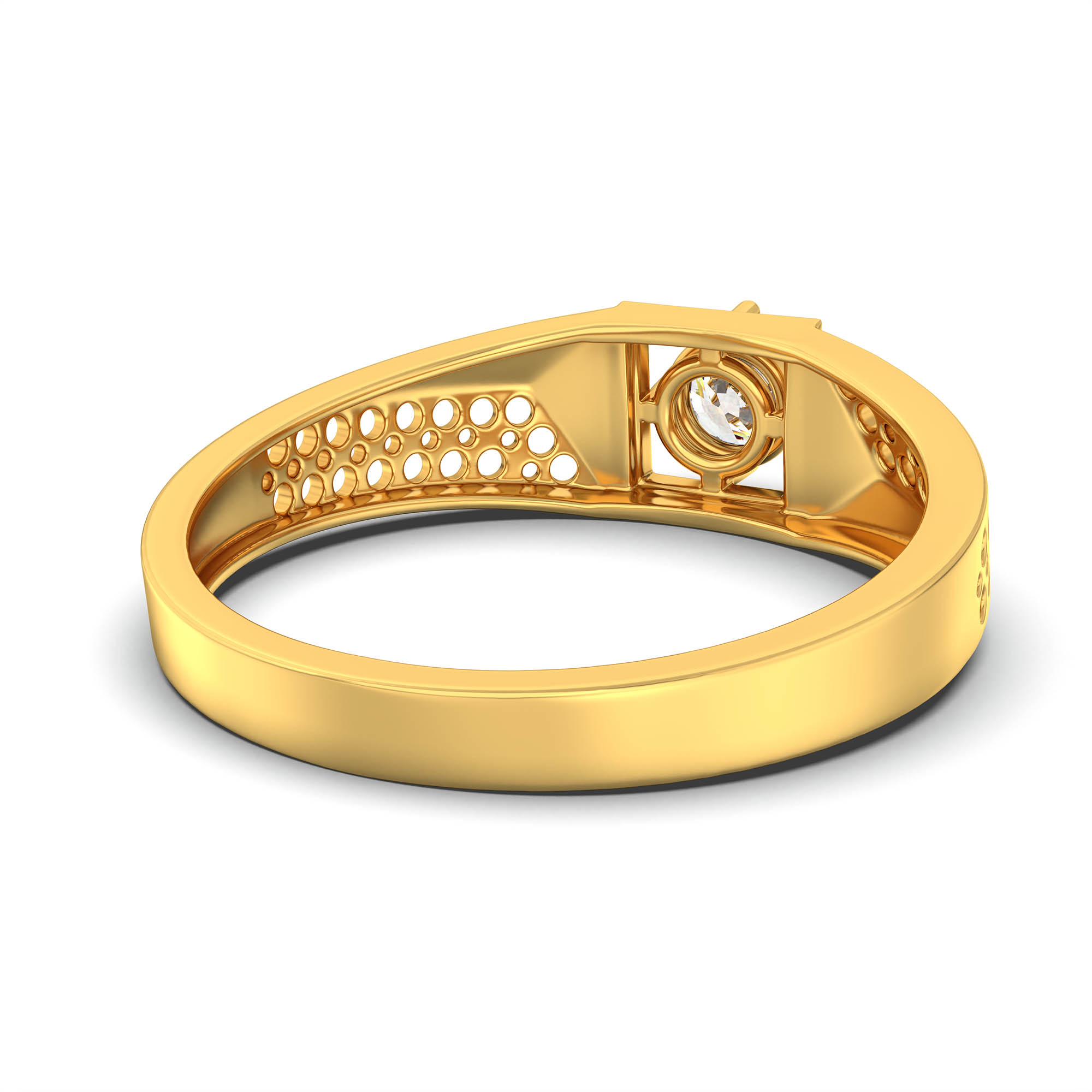 Lab-Grown Diamond Solitaire Ring for Men in 22K Yellow Gold – 0.5 Ct Round, 6 g (Design K8-29-APGAA) thumbnail