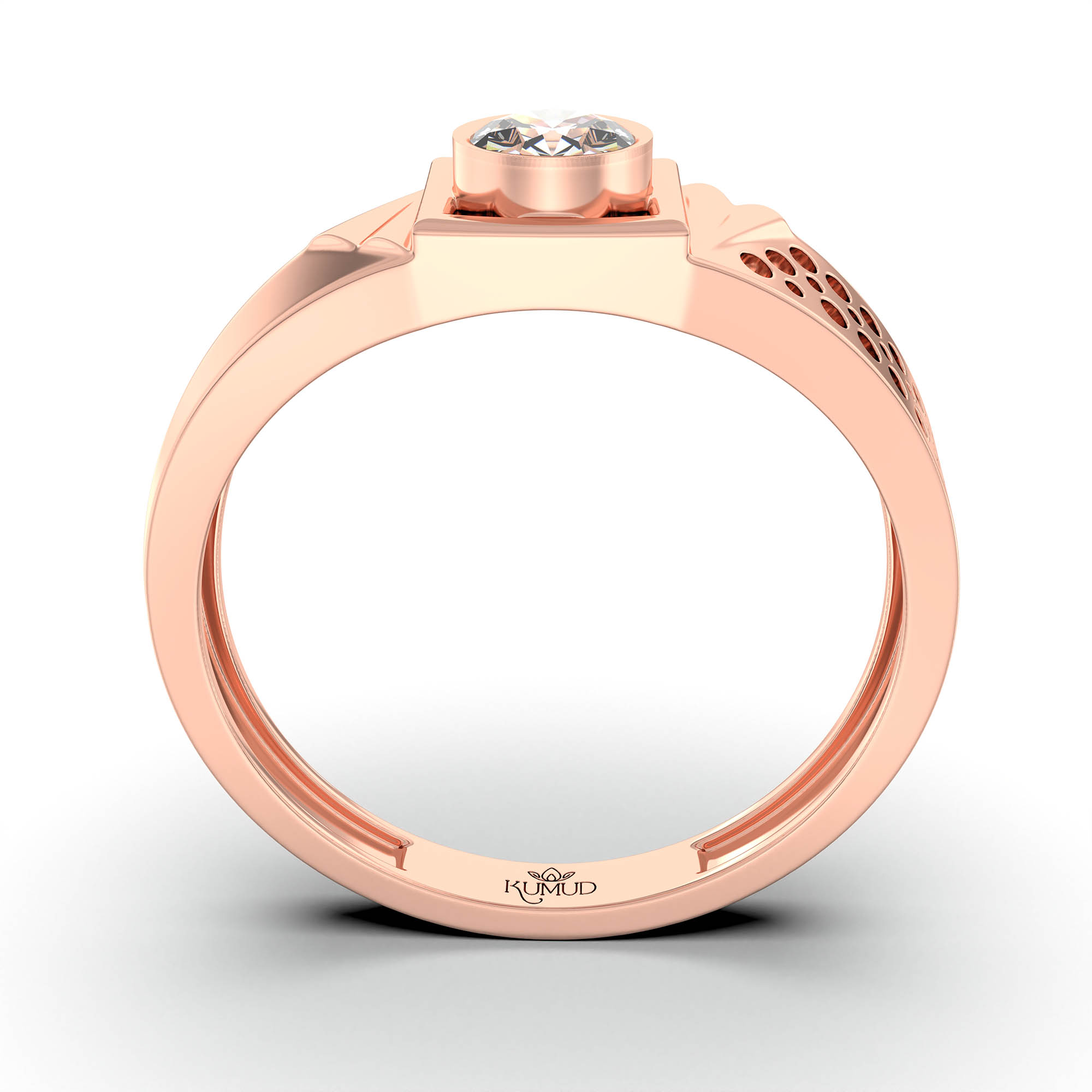 Lab-Grown Diamond Solitaire Ring for Men in 18K Rose Gold – 0.5 Ct Round, 6 g (Design K8-29-BBZAA) thumbnail