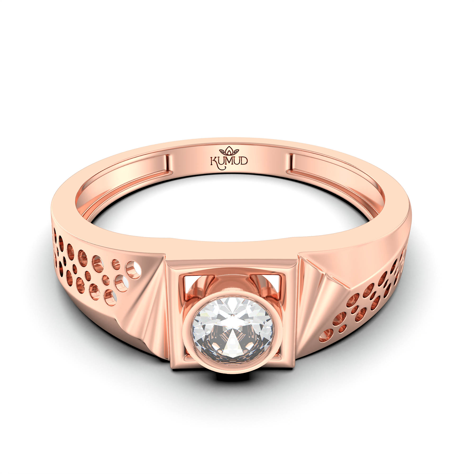 Lab-Grown Diamond Solitaire Ring for Men in 18K Rose Gold – 0.5 Ct Round, 6 g (Design K8-29-BBZAA) thumbnail