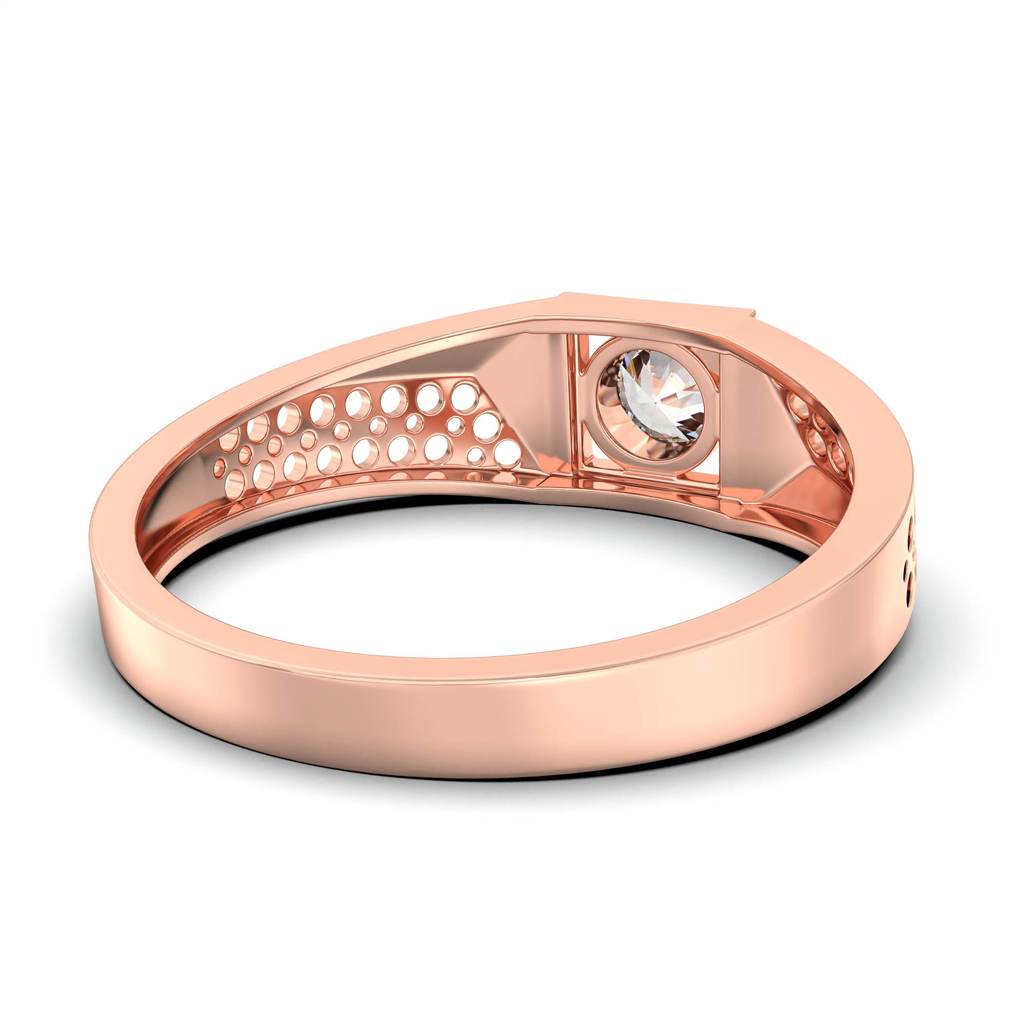 Lab-Grown Diamond Solitaire Ring for Men in 18K Rose Gold – 0.5 Ct Round, 6 g (Design K8-29-BBZAA) thumbnail