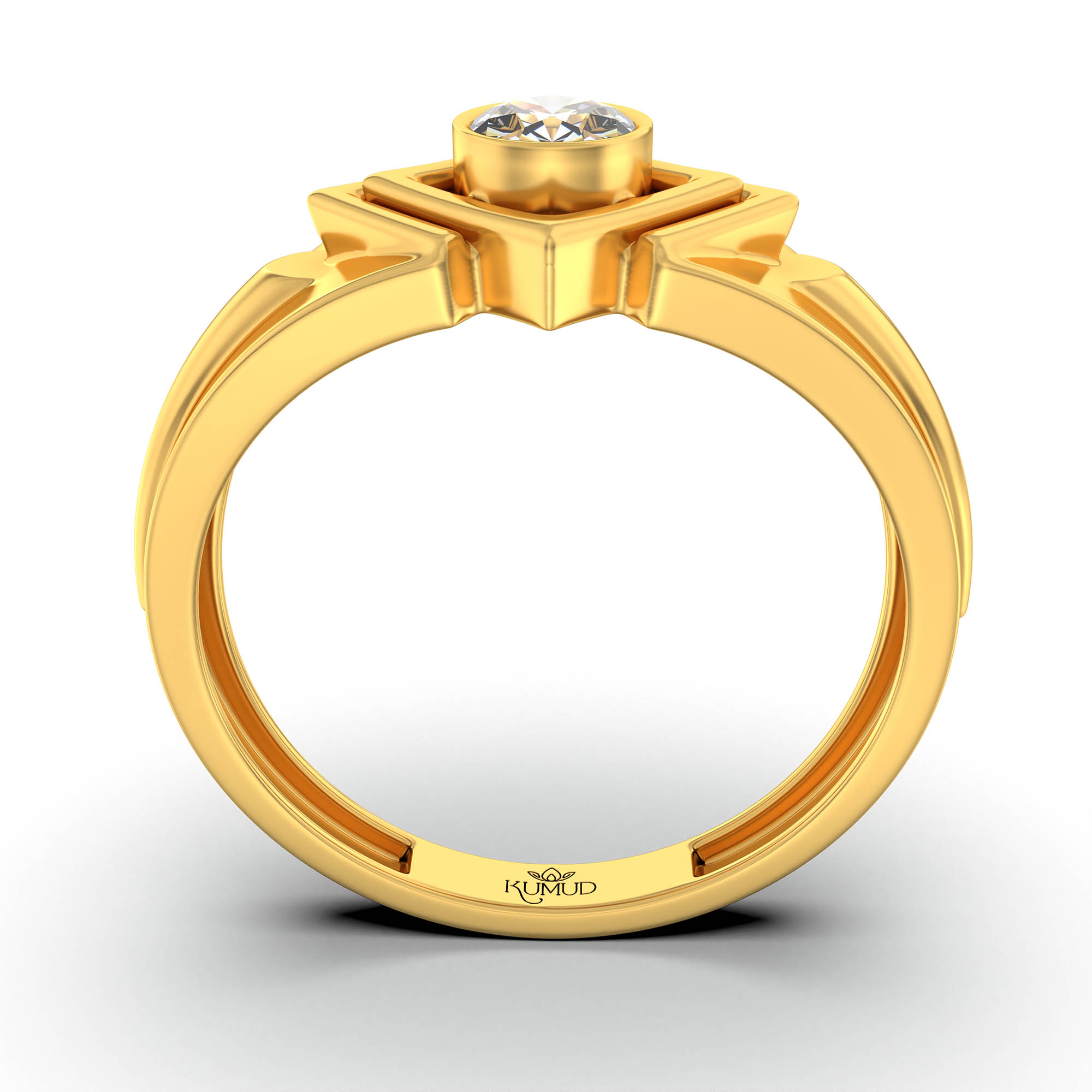 Lab-Grown Diamond Solitaire Ring for Men in 22K Yellow Gold – 0.5 Ct Round, 6 g (Design K8-31-BBZAA) thumbnail