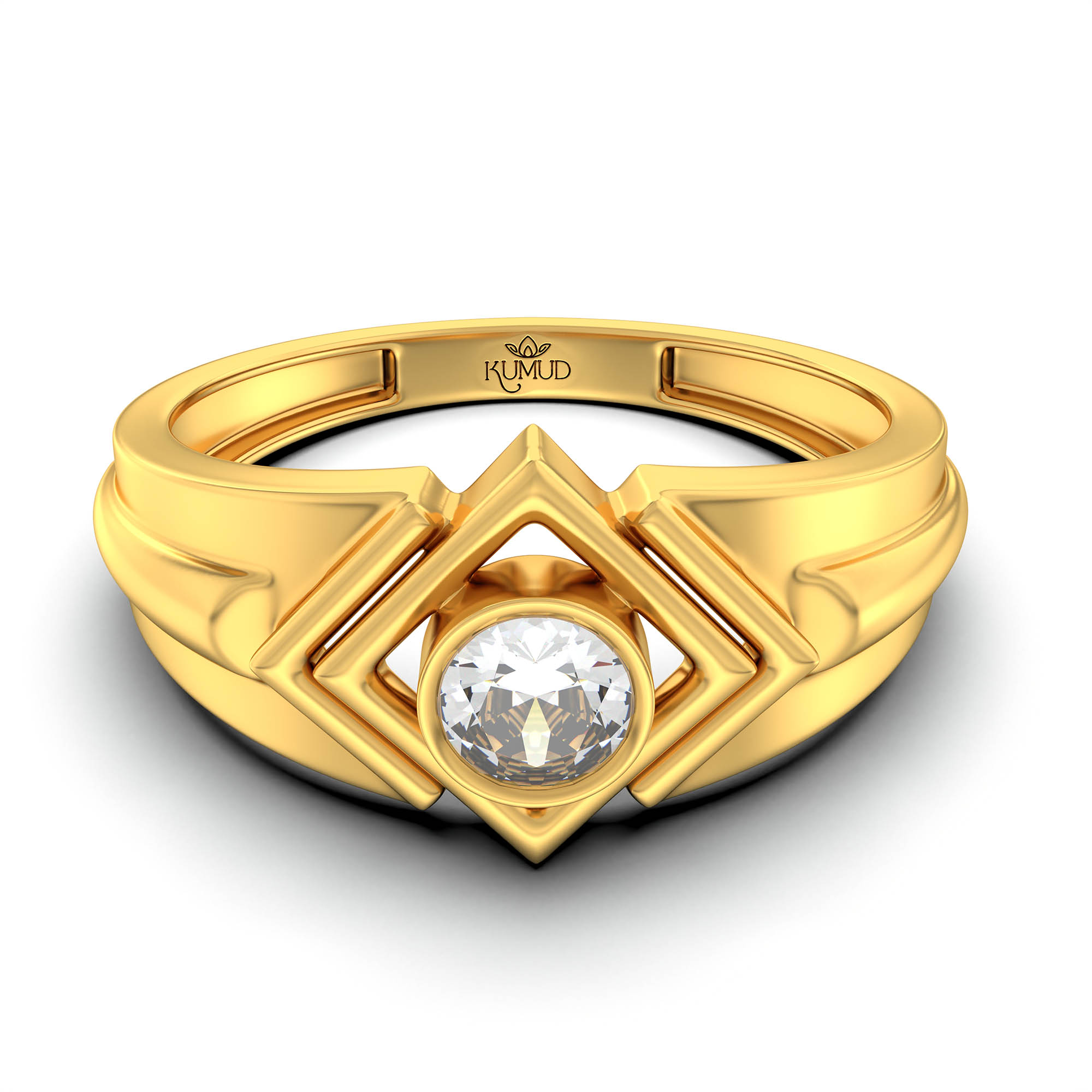 Lab-Grown Diamond Solitaire Ring for Men in 22K Yellow Gold – 0.5 Ct Round, 6 g (Design K8-31-BBZAA) thumbnail