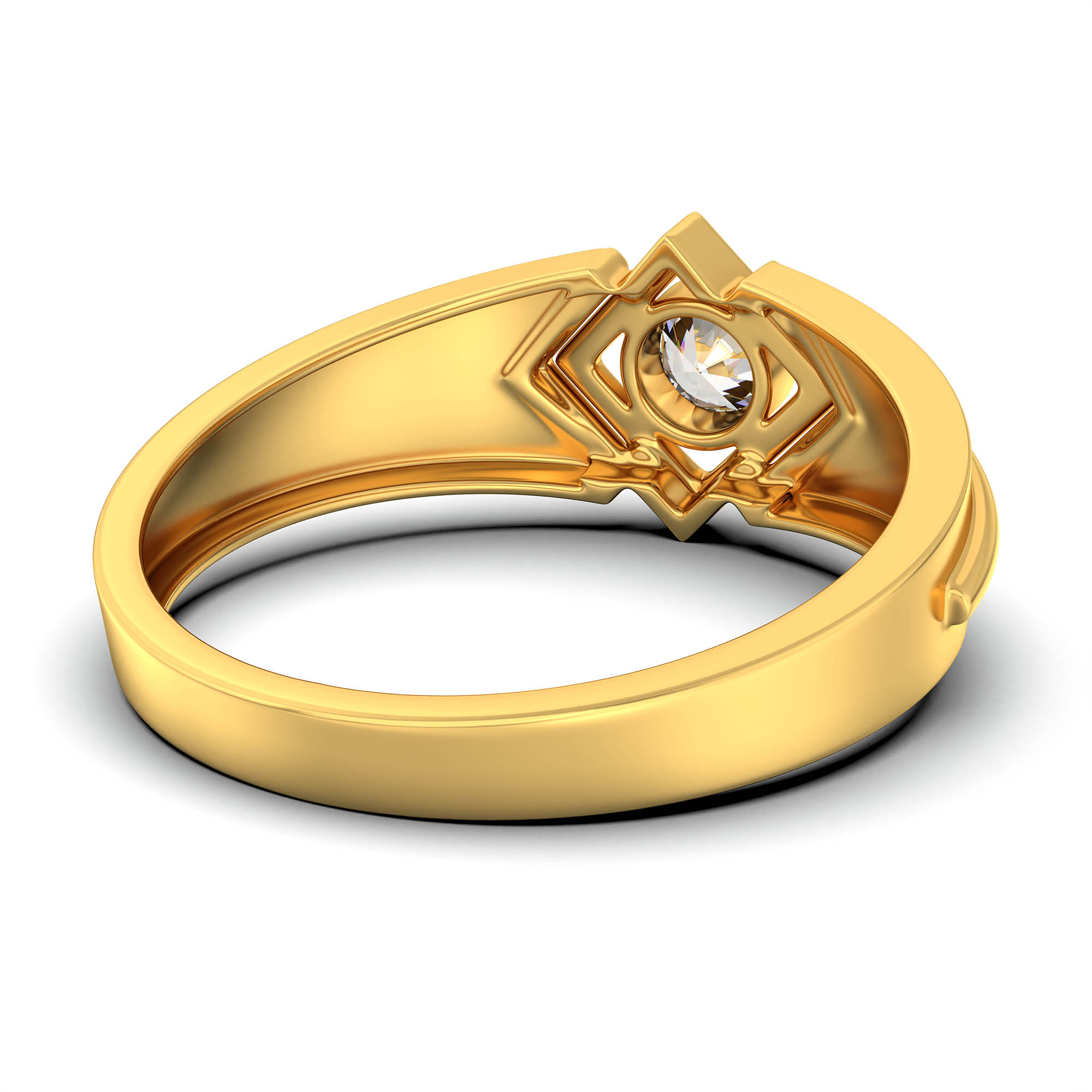 Lab-Grown Diamond Solitaire Ring for Men in 22K Yellow Gold – 0.5 Ct Round, 6 g (Design K8-31-BBZAA) thumbnail