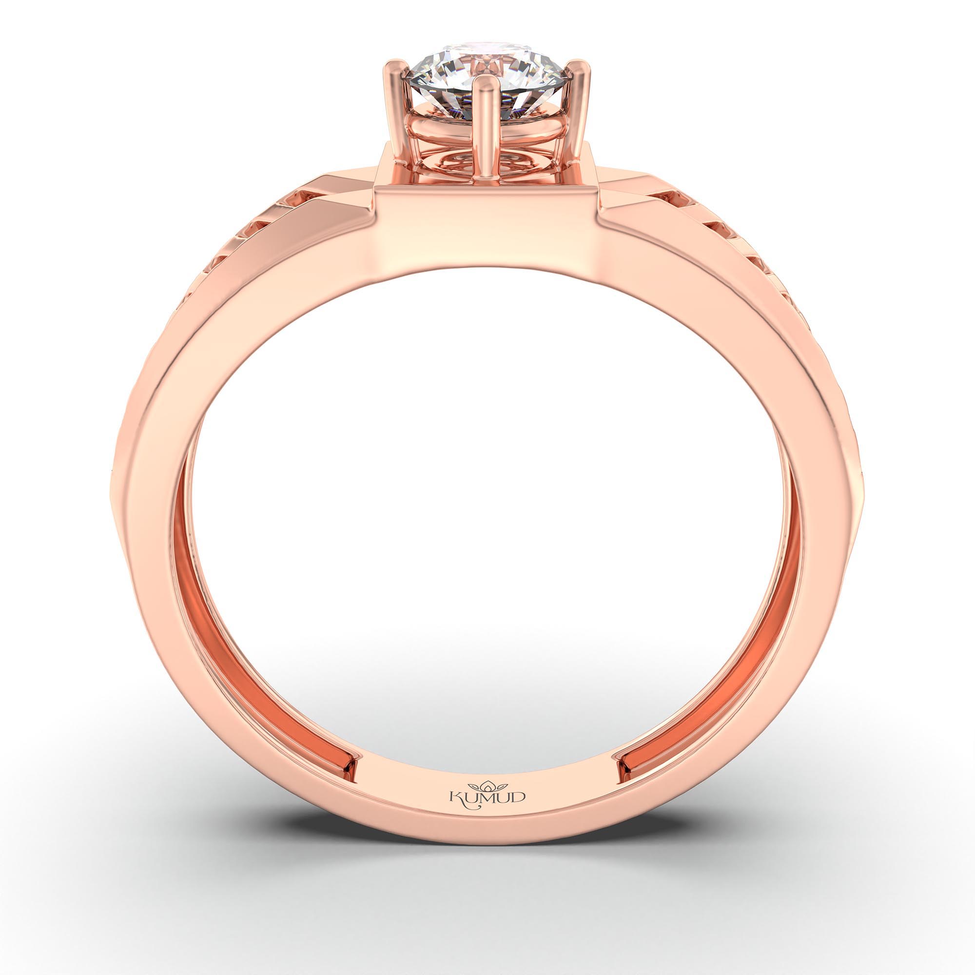 Lab-Grown Diamond Solitaire Ring for Men in 18K Rose Gold – 0.5 Ct Round, 6 g (Design K8-32-APGAA) thumbnail