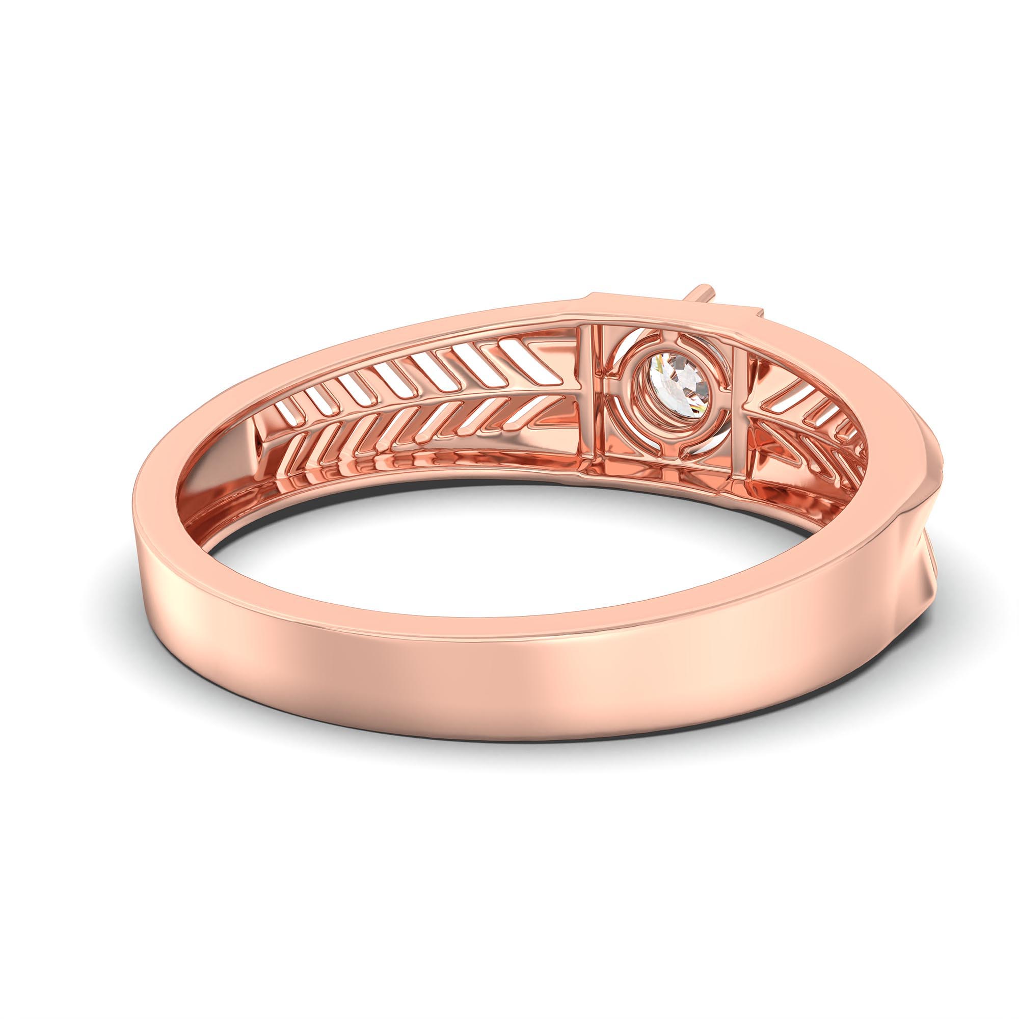 Lab-Grown Diamond Solitaire Ring for Men in 18K Rose Gold – 0.5 Ct Round, 6 g (Design K8-32-APGAA) thumbnail