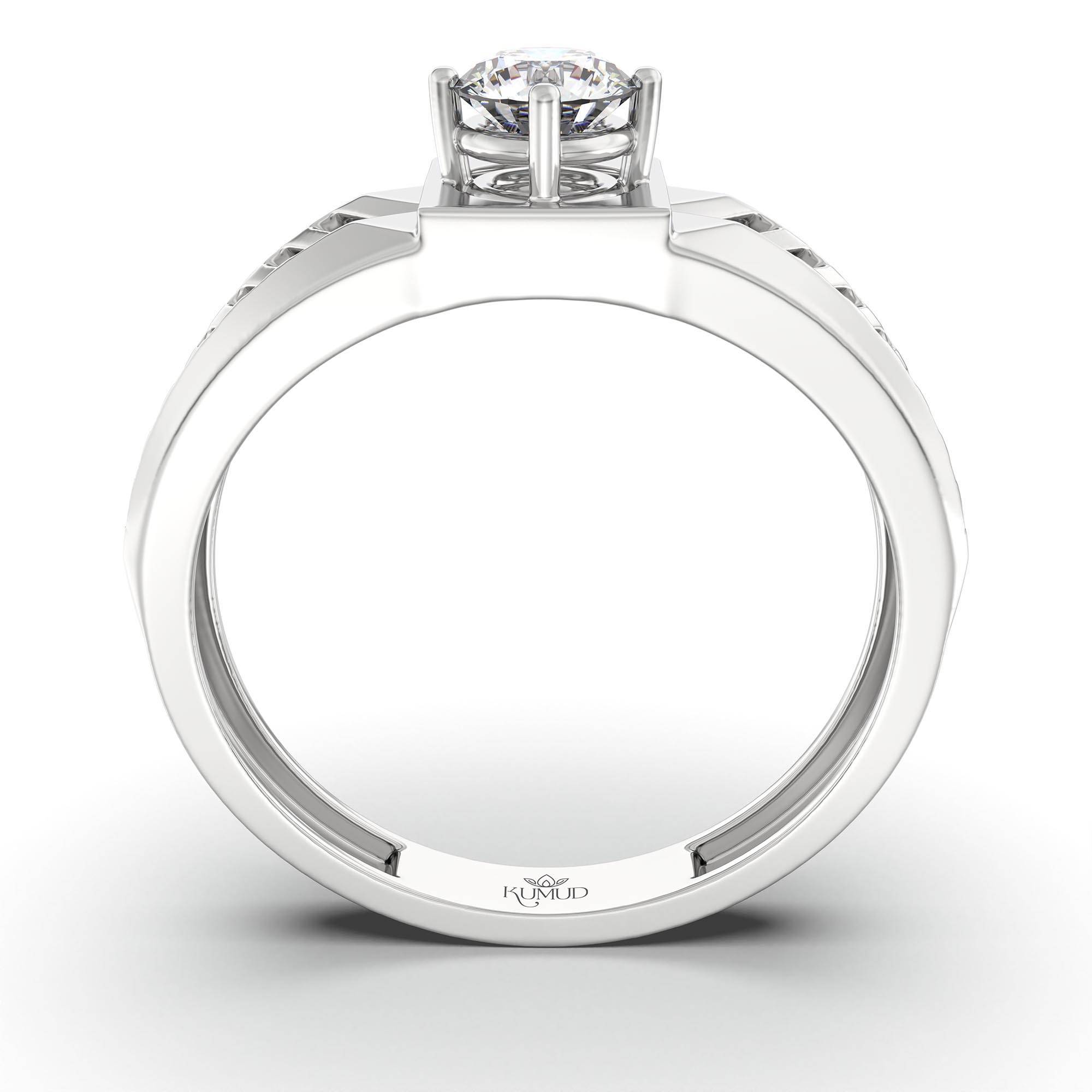 Lab-Grown Diamond Solitaire Ring for Men in 18K White Gold – 0.5 Ct Round, 6 g (Design K8-32-APGAA) thumbnail