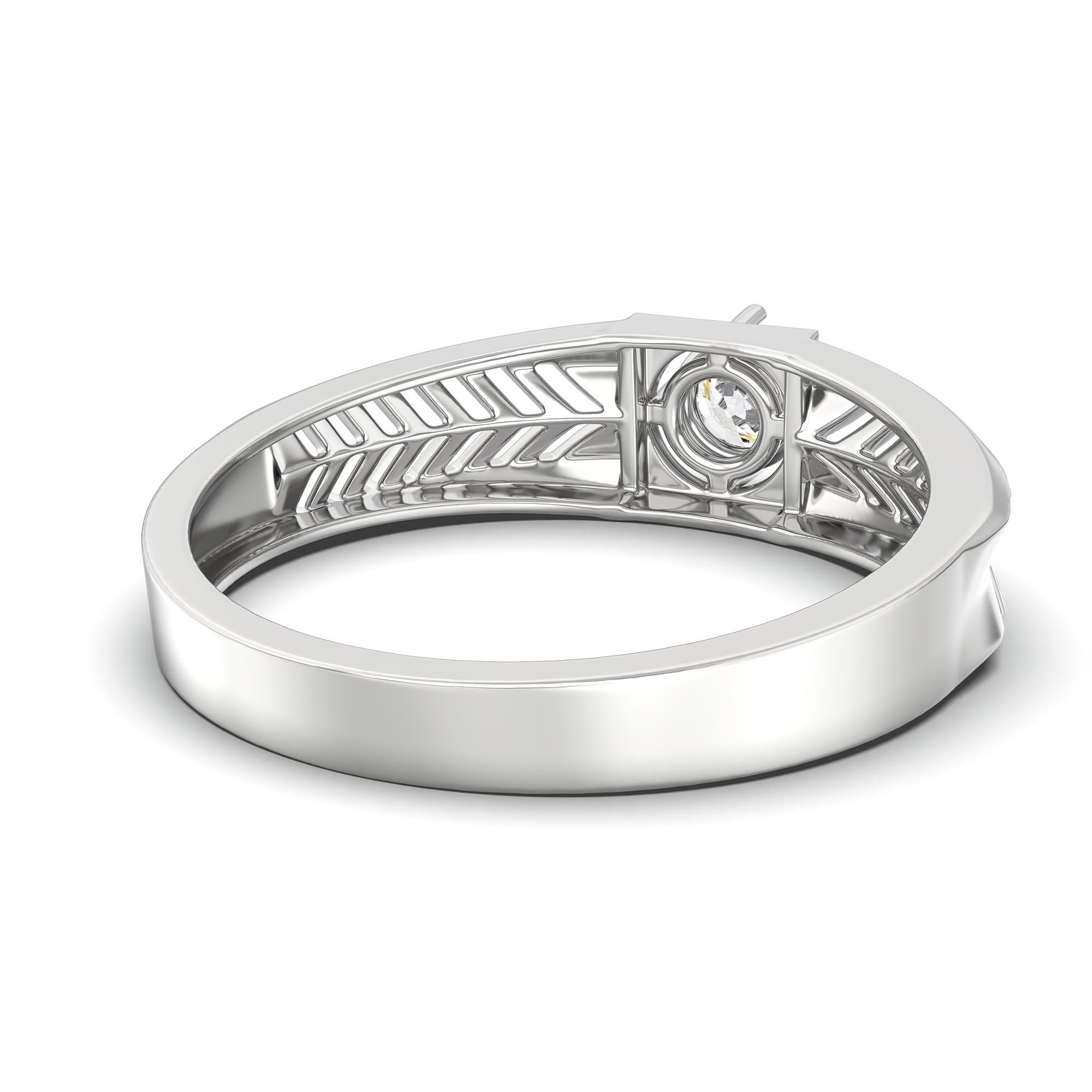 Lab-Grown Diamond Solitaire Ring for Men in 18K White Gold – 0.5 Ct Round, 6 g (Design K8-32-APGAA) thumbnail