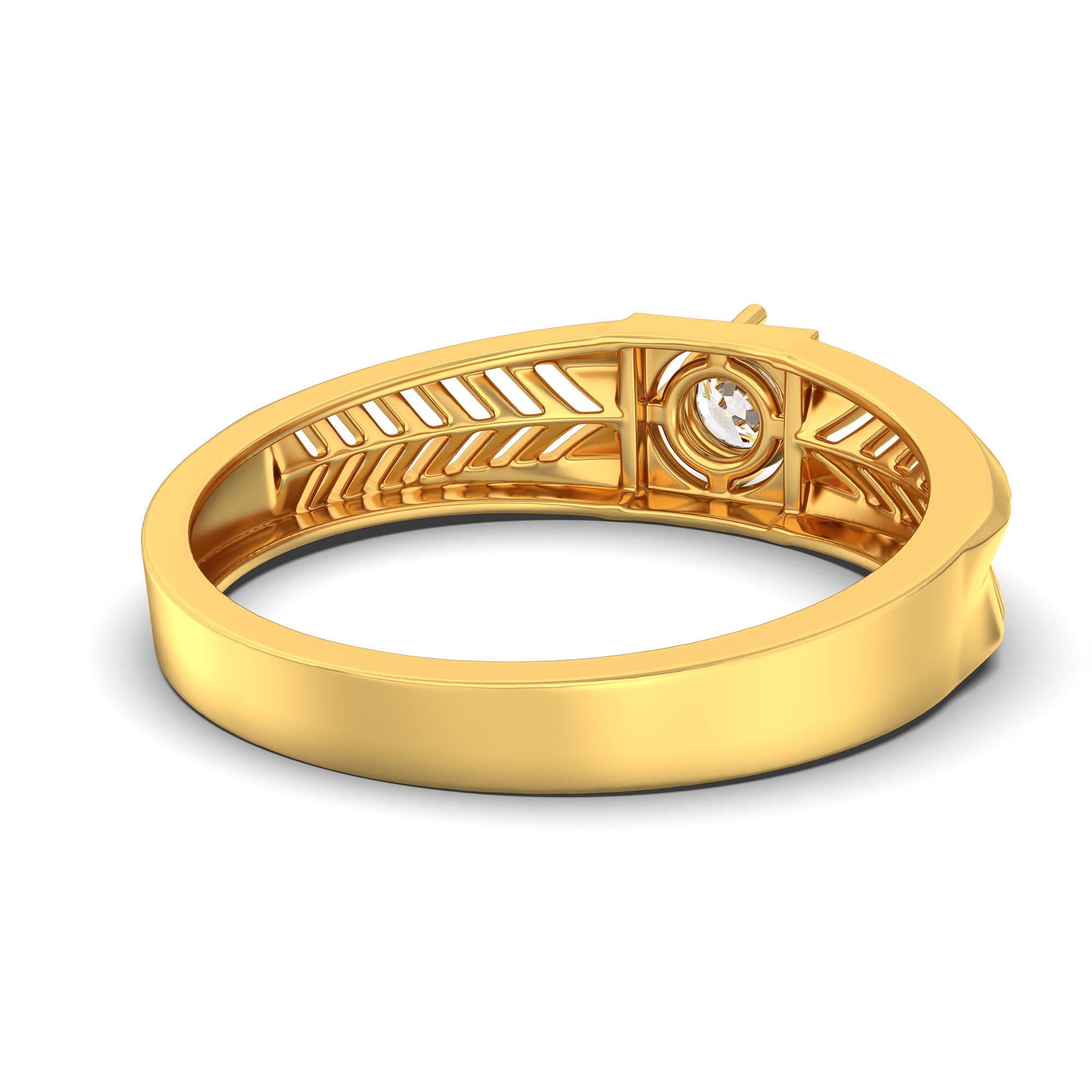 Lab-Grown Diamond Solitaire Ring for Men in 22K Yellow Gold – 0.5 Ct Round, 6 g (Design K8-32-APGAA) thumbnail
