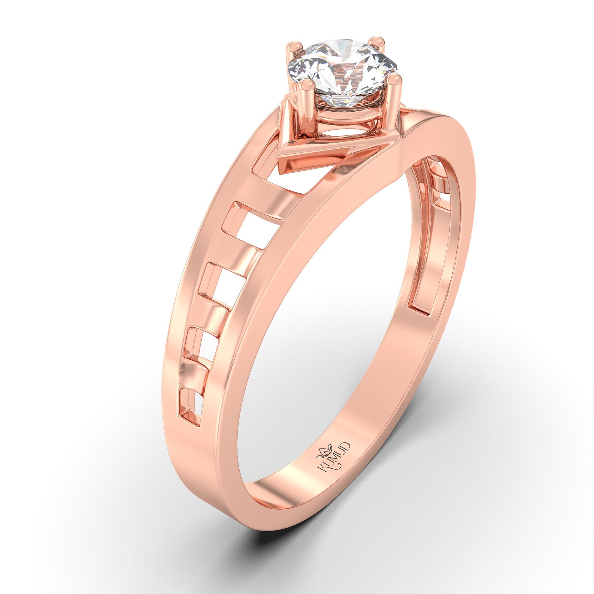 Lab-Grown Diamond Solitaire Ring for Men in 18K Rose Gold – 0.5 Ct Round, 6 g (Design K8-33-APGAA) thumbnail