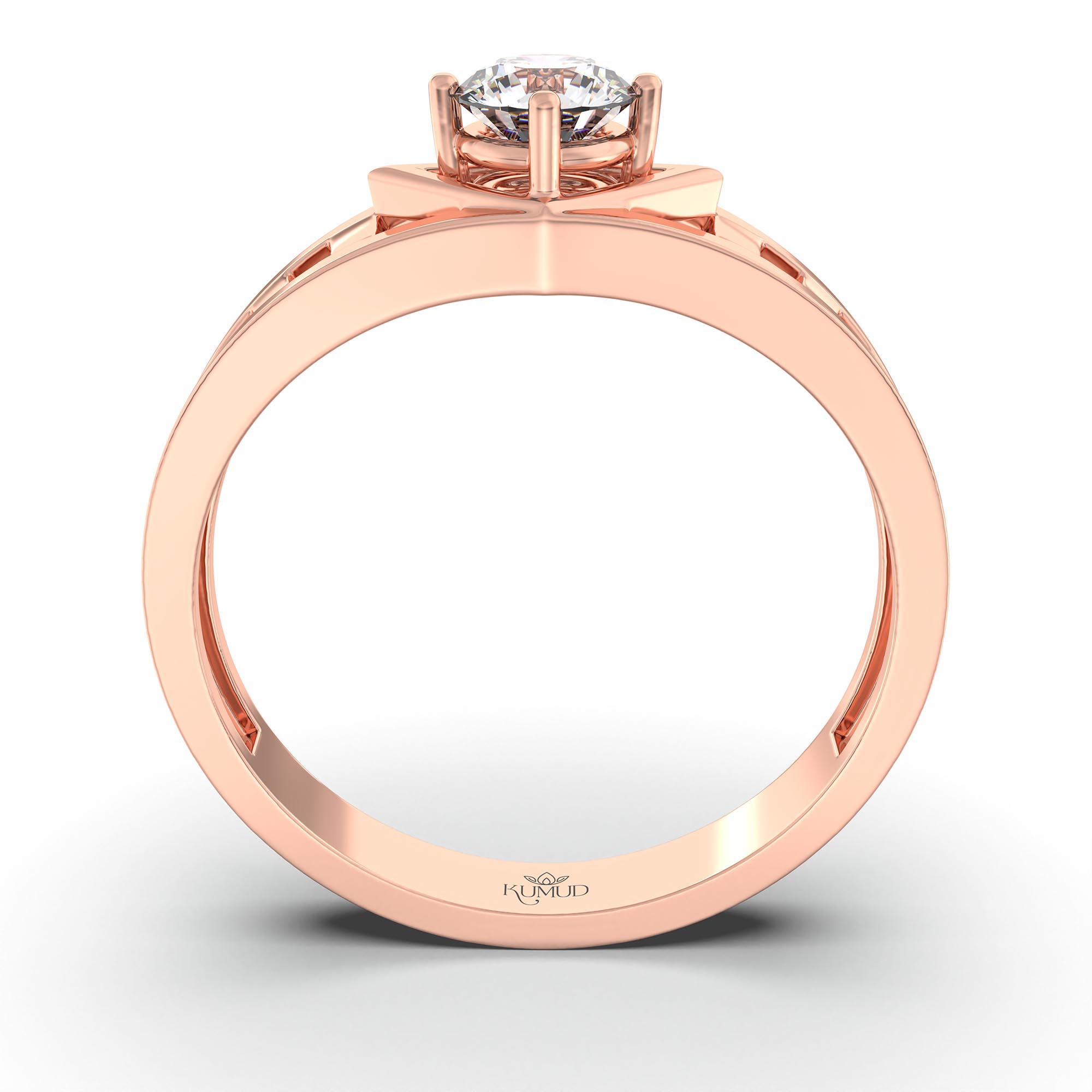Lab-Grown Diamond Solitaire Ring for Men in 18K Rose Gold – 0.5 Ct Round, 6 g (Design K8-33-APGAA) thumbnail