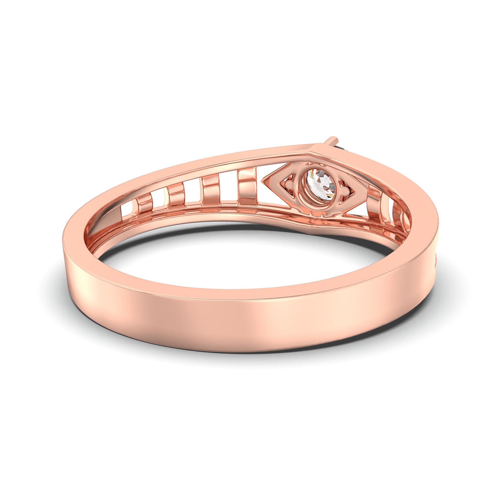 Lab-Grown Diamond Solitaire Ring for Men in 18K Rose Gold – 0.5 Ct Round, 6 g (Design K8-33-APGAA) thumbnail