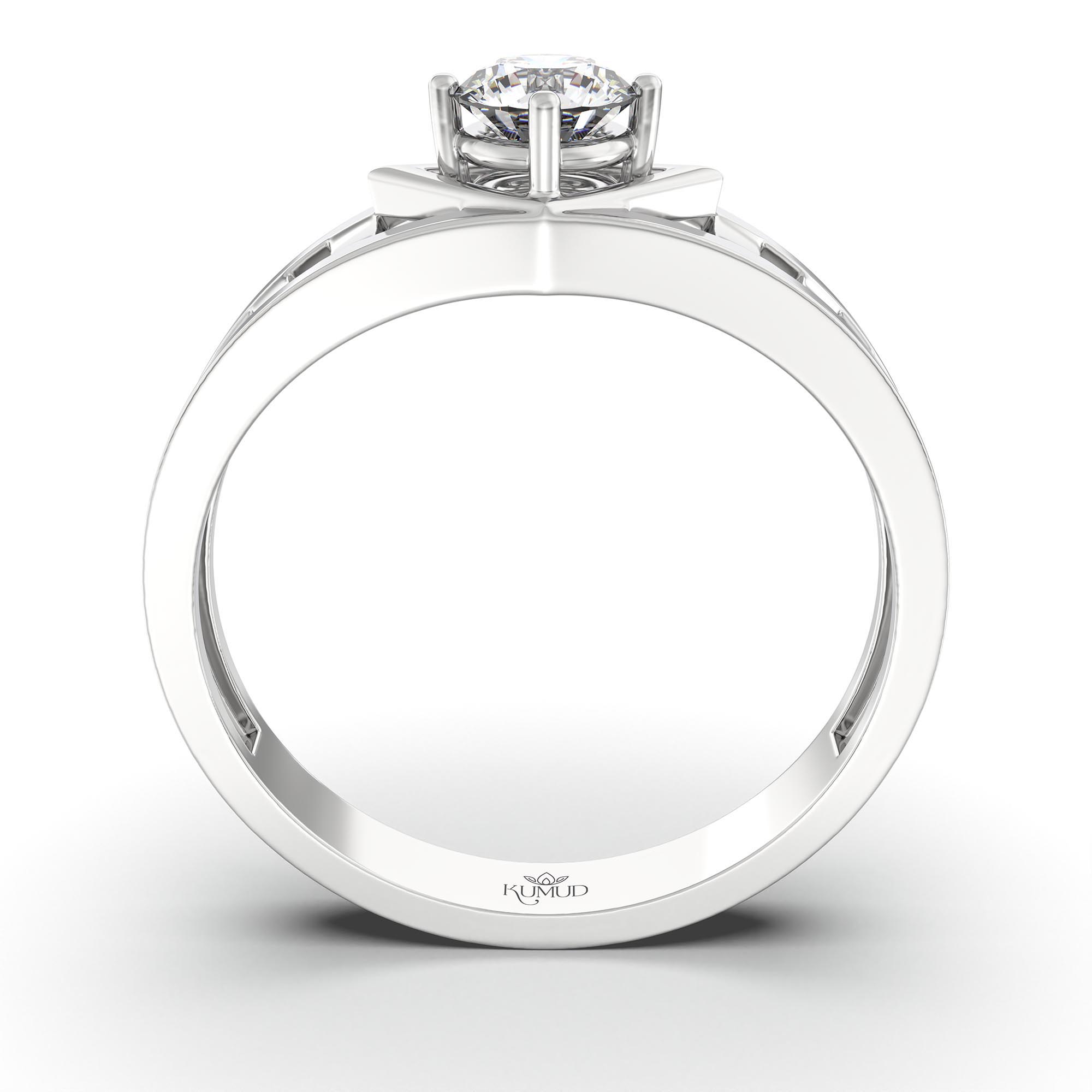 Lab-Grown Diamond Solitaire Ring for Men in 18K White Gold – 0.5 Ct Round, 6 g (Design K8-33-APGAA) thumbnail