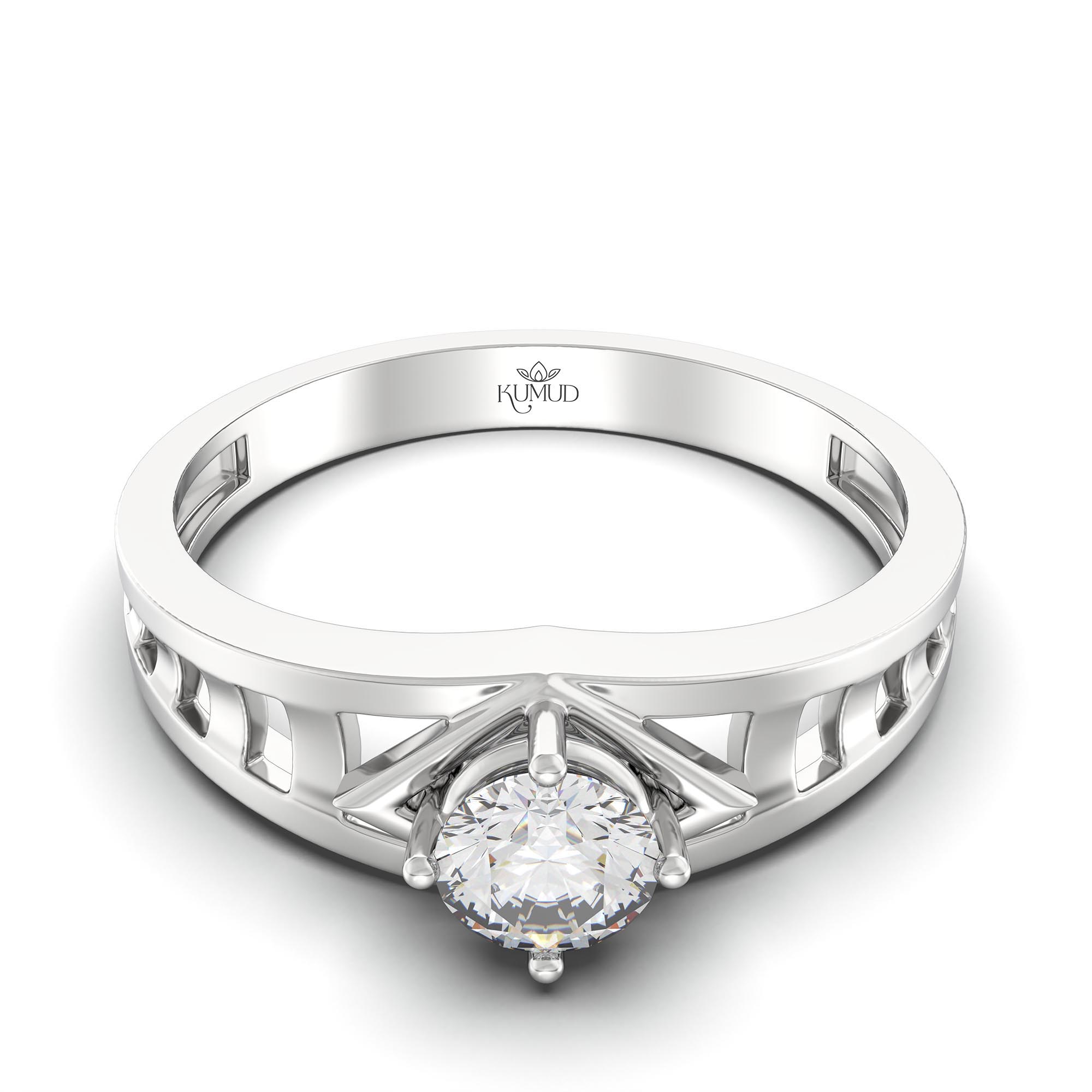 Lab-Grown Diamond Solitaire Ring for Men in 18K White Gold – 0.5 Ct Round, 6 g (Design K8-33-APGAA) thumbnail
