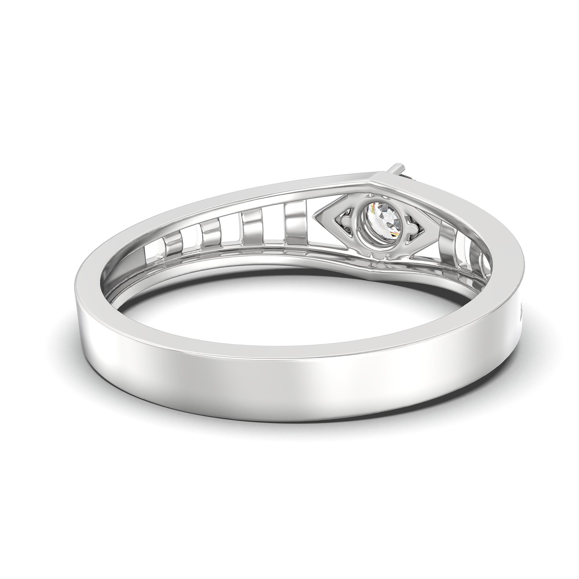 Lab-Grown Diamond Solitaire Ring for Men in 18K White Gold – 0.5 Ct Round, 6 g (Design K8-33-APGAA) thumbnail