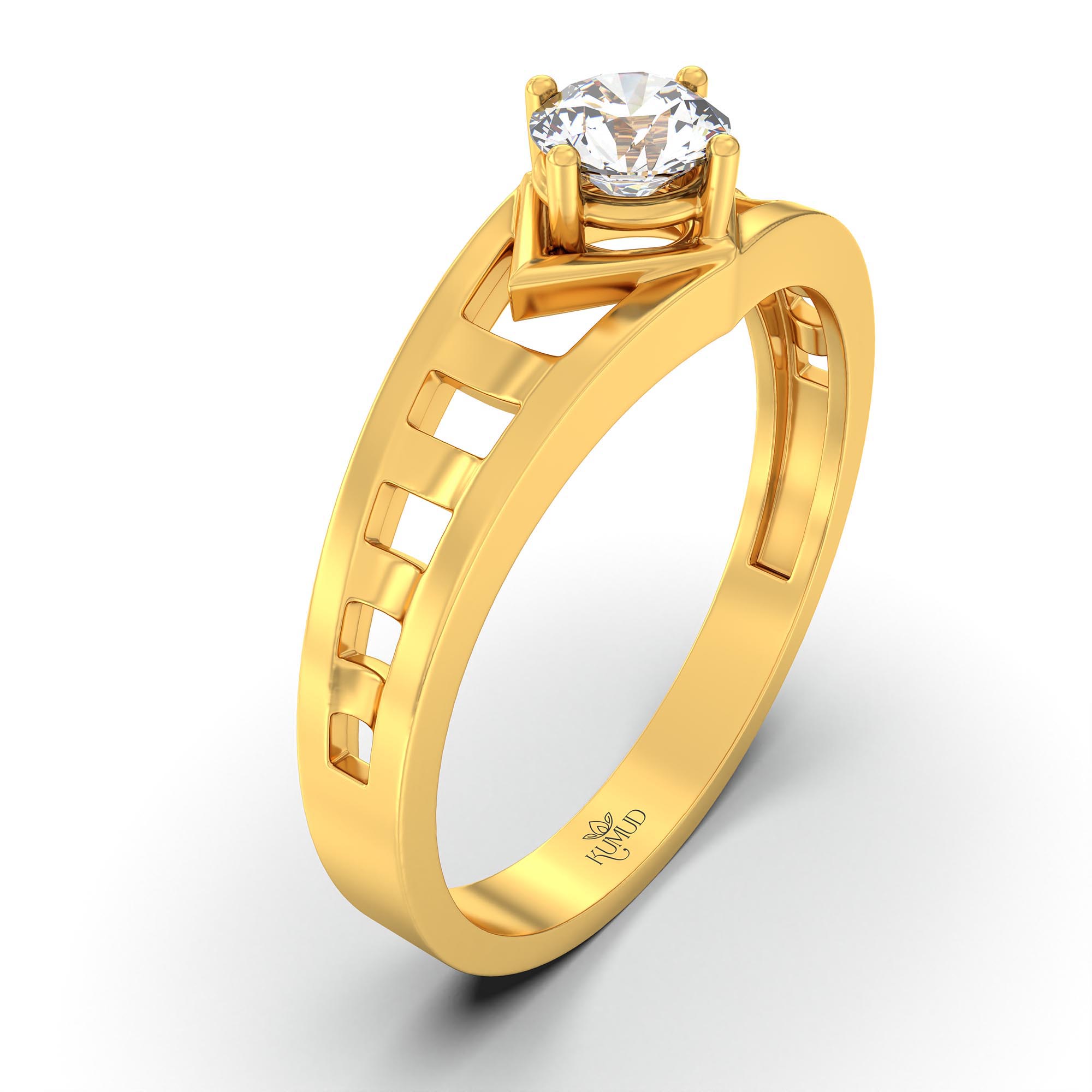 Lab-Grown Diamond Solitaire Ring for Men in 22K Yellow Gold – 0.5 Ct Round, 6 g (Design K8-33-APGAA) thumbnail