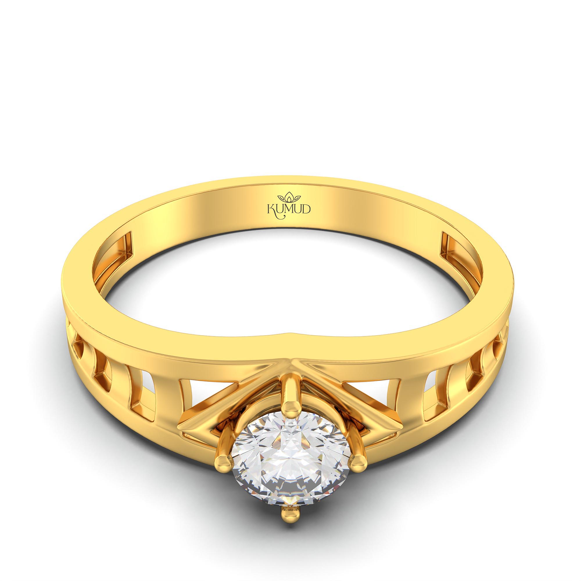 Lab-Grown Diamond Solitaire Ring for Men in 22K Yellow Gold – 0.5 Ct Round, 6 g (Design K8-33-APGAA) thumbnail
