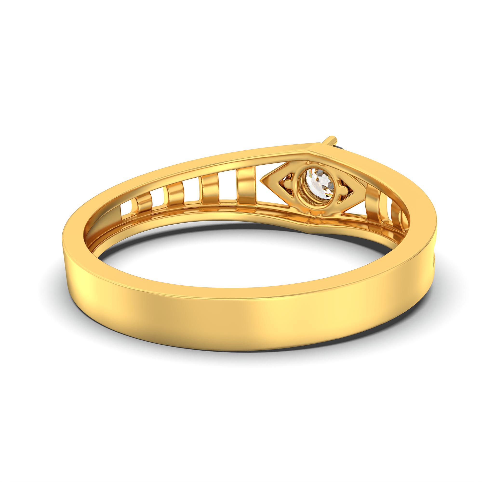 Lab-Grown Diamond Solitaire Ring for Men in 22K Yellow Gold – 0.5 Ct Round, 6 g (Design K8-33-APGAA) thumbnail