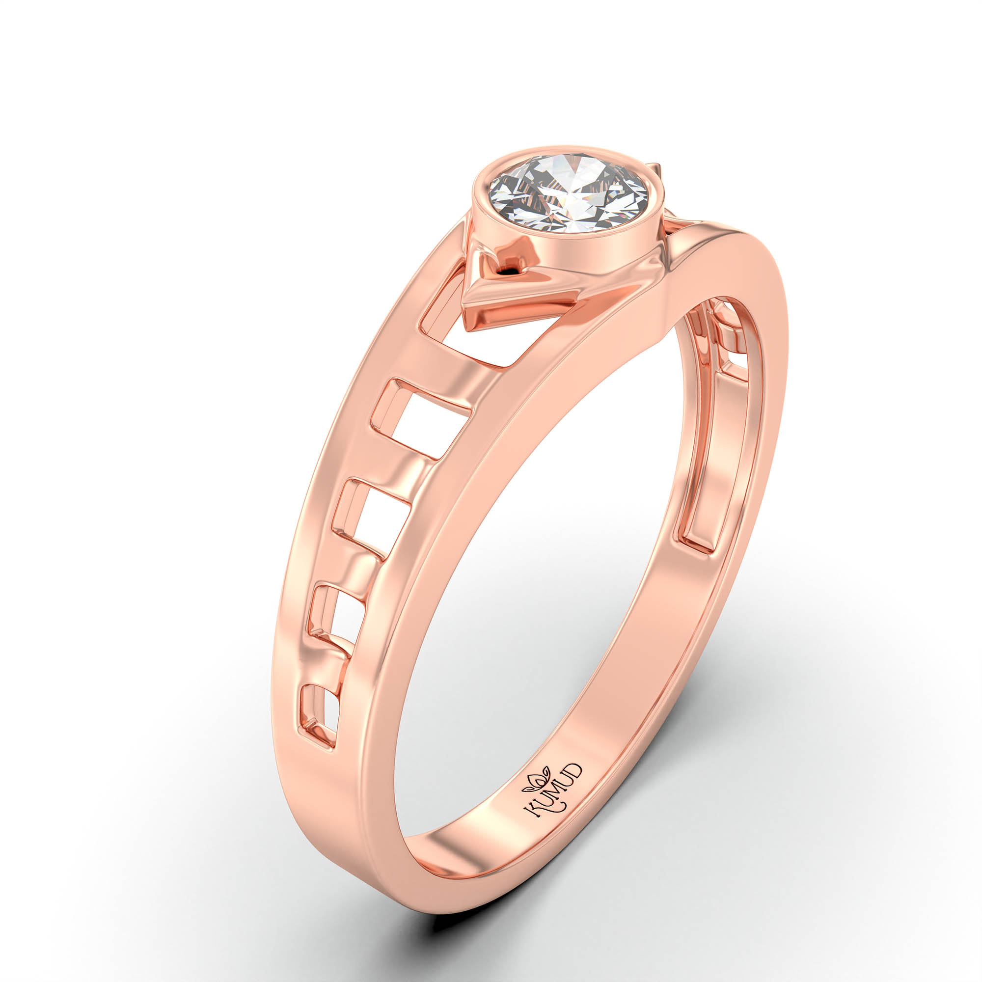 Lab-Grown Diamond Solitaire Ring for Men in 18K Rose Gold – 0.5 Ct Round, 6 g (Design K8-33-BBZAA) thumbnail