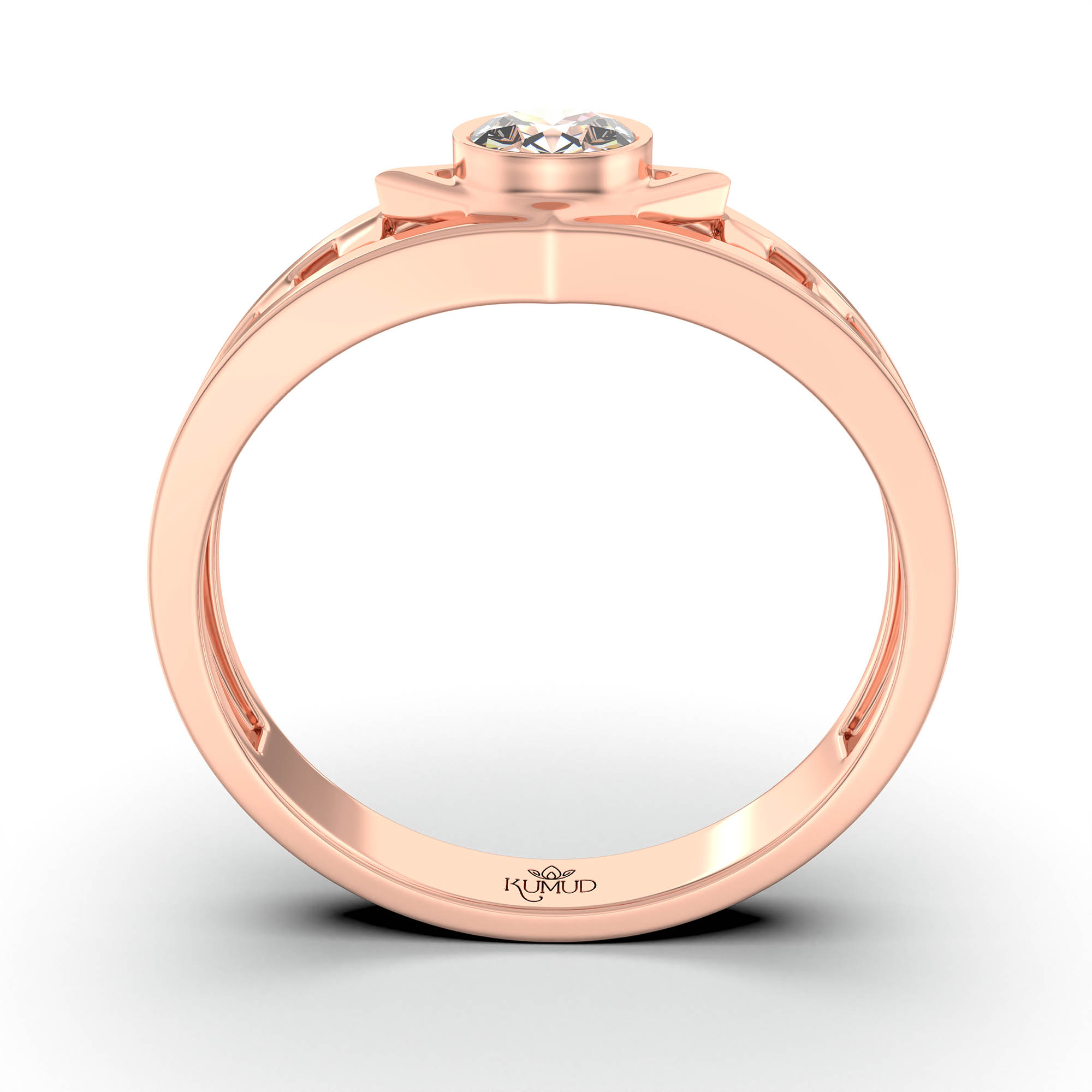 Lab-Grown Diamond Solitaire Ring for Men in 18K Rose Gold – 0.5 Ct Round, 6 g (Design K8-33-BBZAA) thumbnail