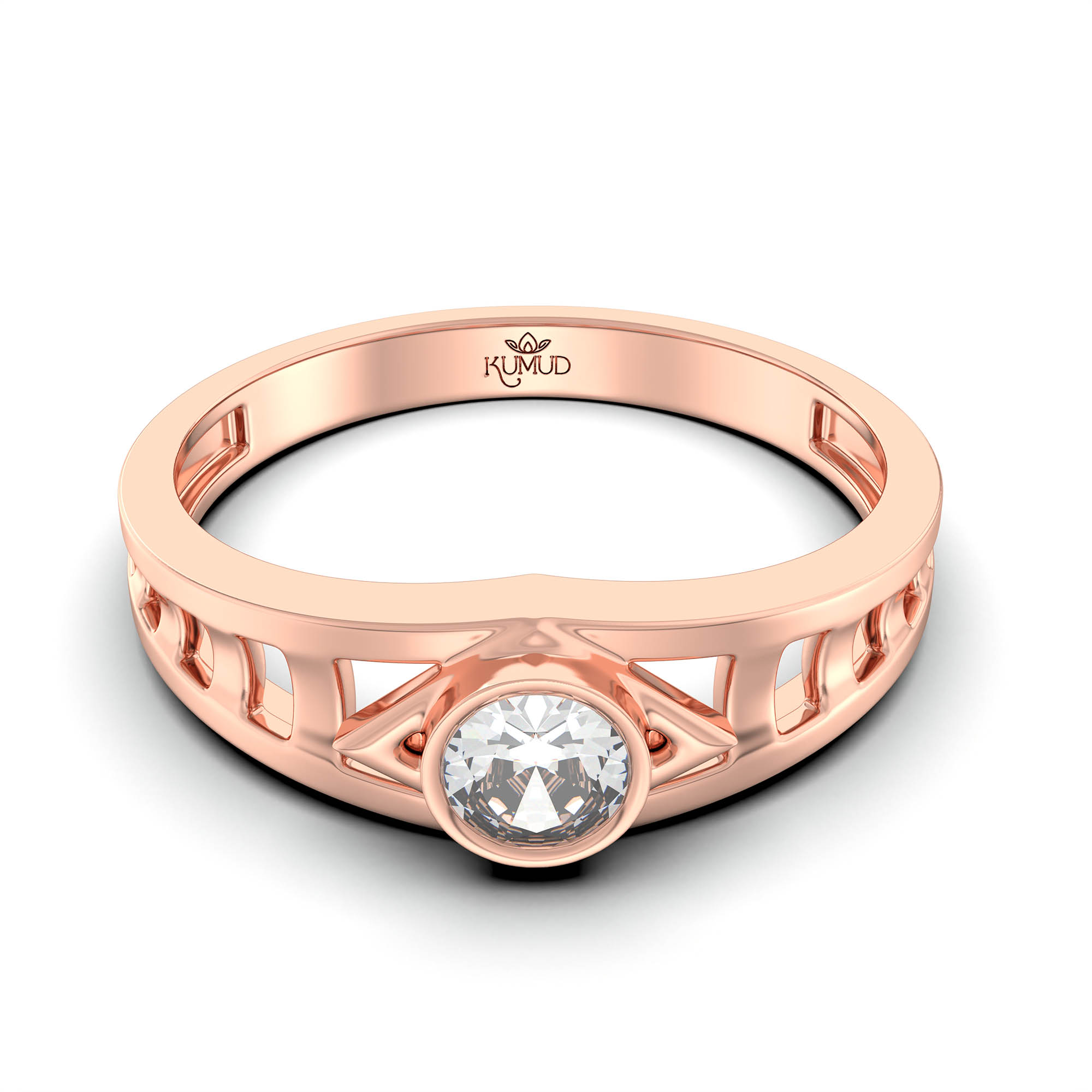 Lab-Grown Diamond Solitaire Ring for Men in 18K Rose Gold – 0.5 Ct Round, 6 g (Design K8-33-BBZAA) thumbnail