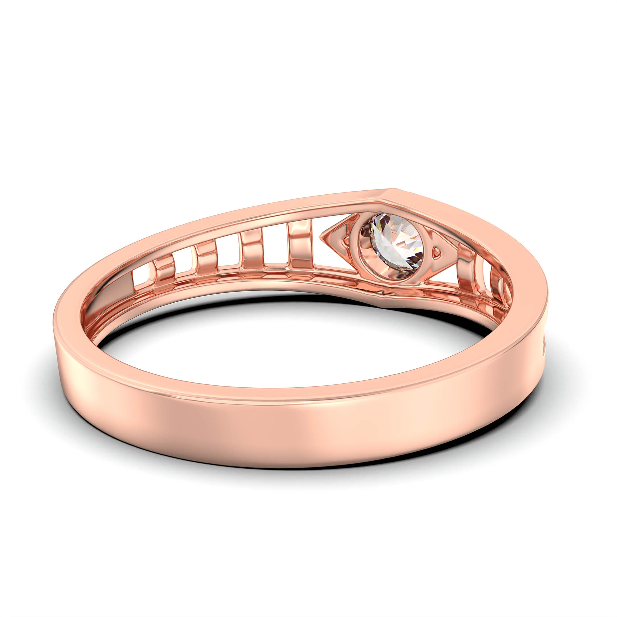 Lab-Grown Diamond Solitaire Ring for Men in 18K Rose Gold – 0.5 Ct Round, 6 g (Design K8-33-BBZAA) thumbnail