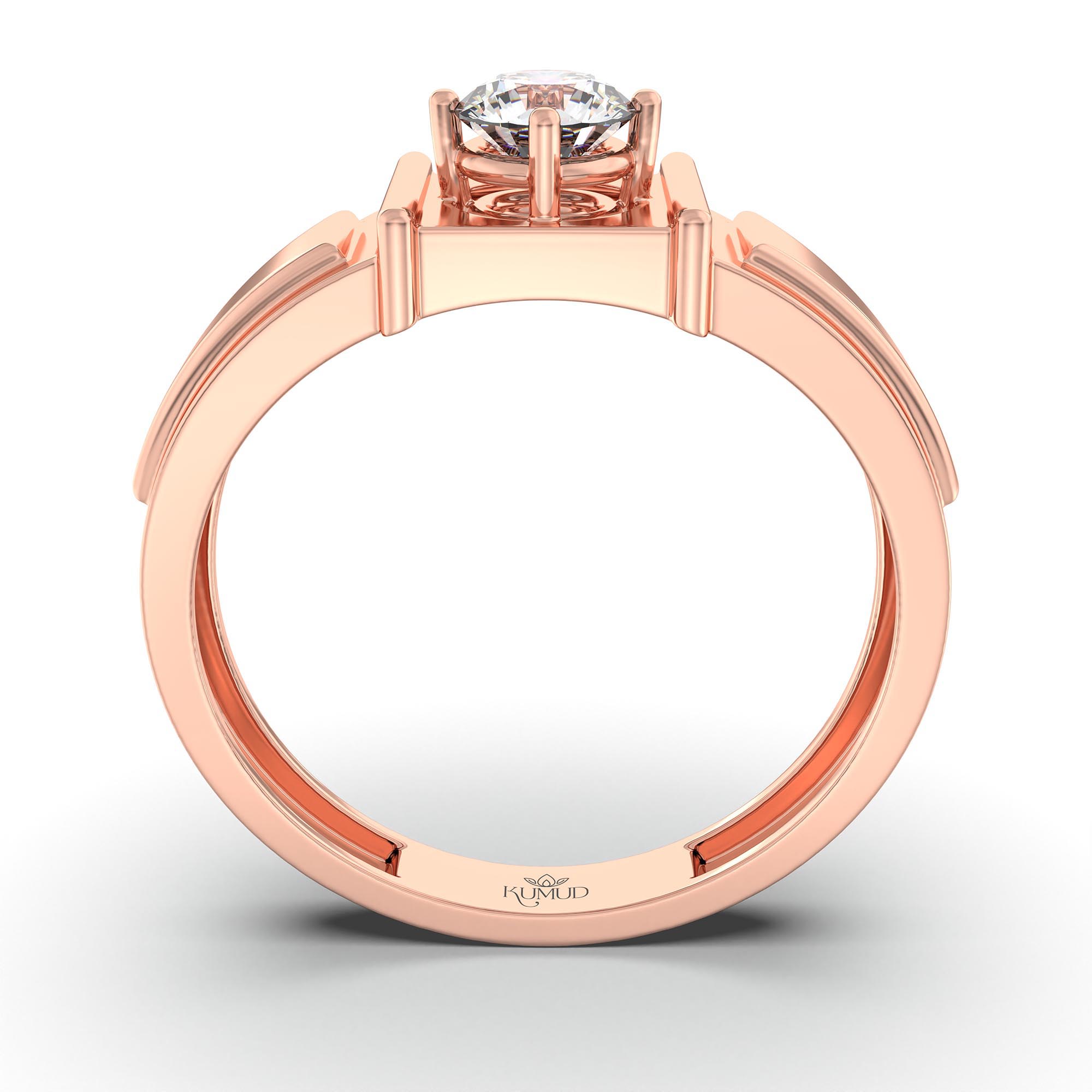 Lab-Grown Diamond Solitaire Ring for Men in 18K Rose Gold – 0.5 Ct Round, 6 g (Design K8-34-APGAA) thumbnail