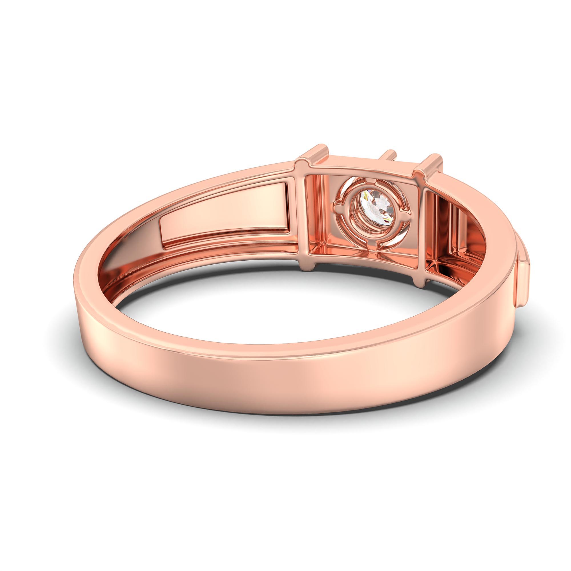Lab-Grown Diamond Solitaire Ring for Men in 18K Rose Gold – 0.5 Ct Round, 6 g (Design K8-34-APGAA) thumbnail