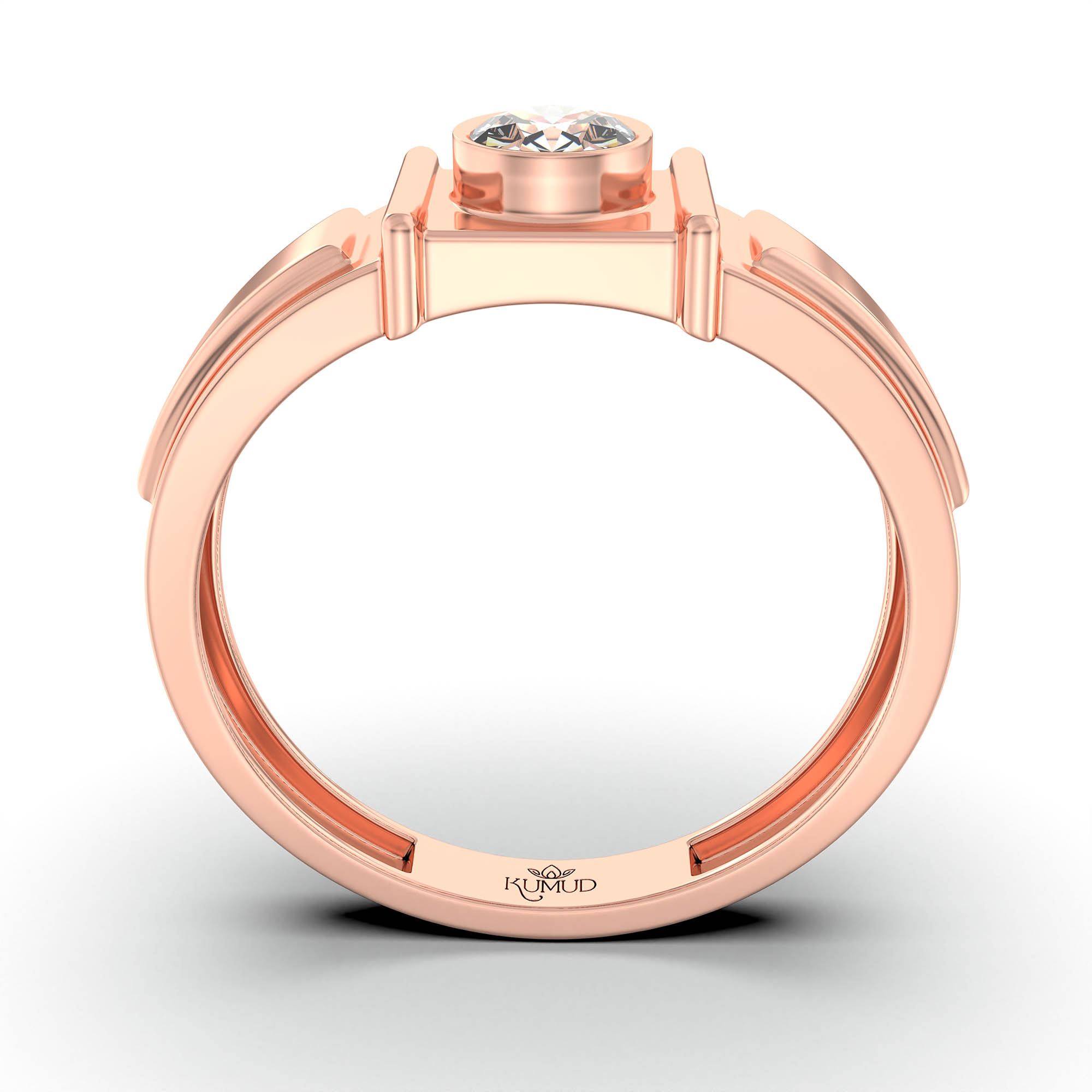 Lab-Grown Diamond Solitaire Ring for Men in 18K Rose Gold – 0.5 Ct Round, 6 g (Design K8-34-BBZAA) thumbnail