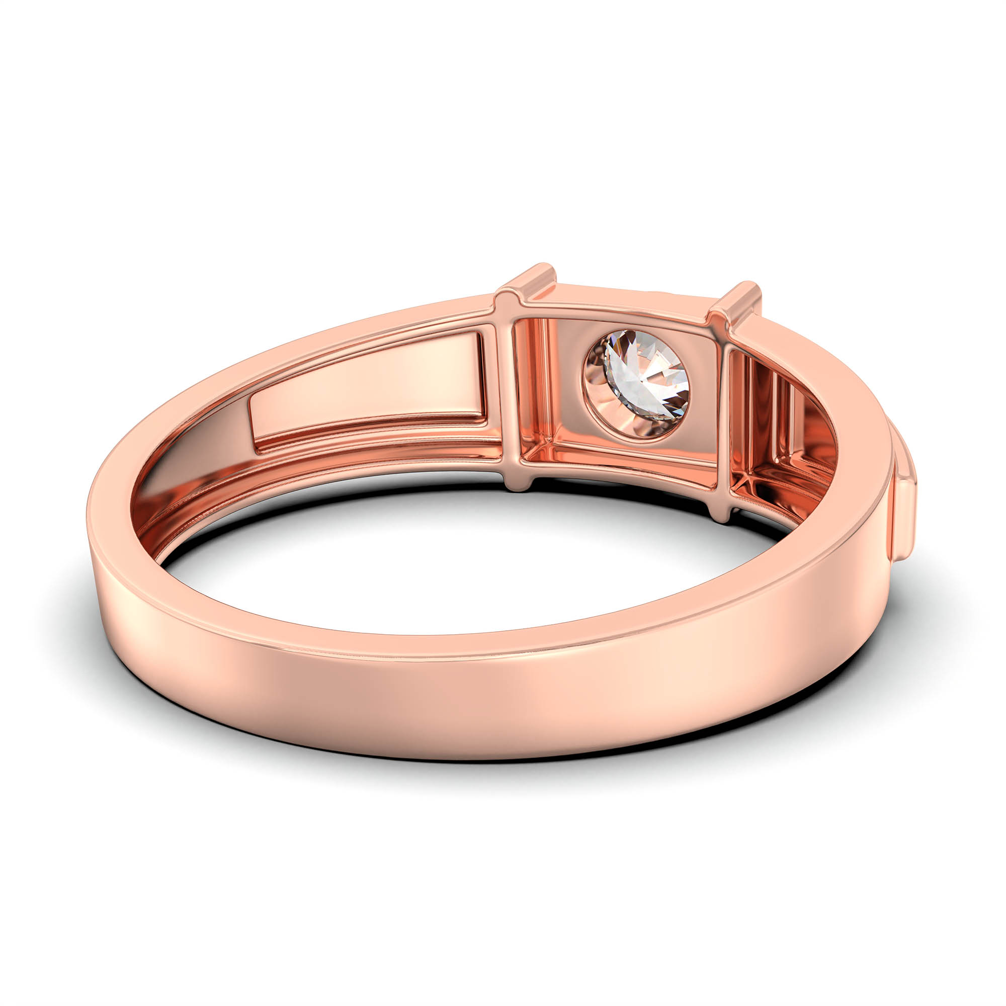Lab-Grown Diamond Solitaire Ring for Men in 18K Rose Gold – 0.5 Ct Round, 6 g (Design K8-34-BBZAA) thumbnail