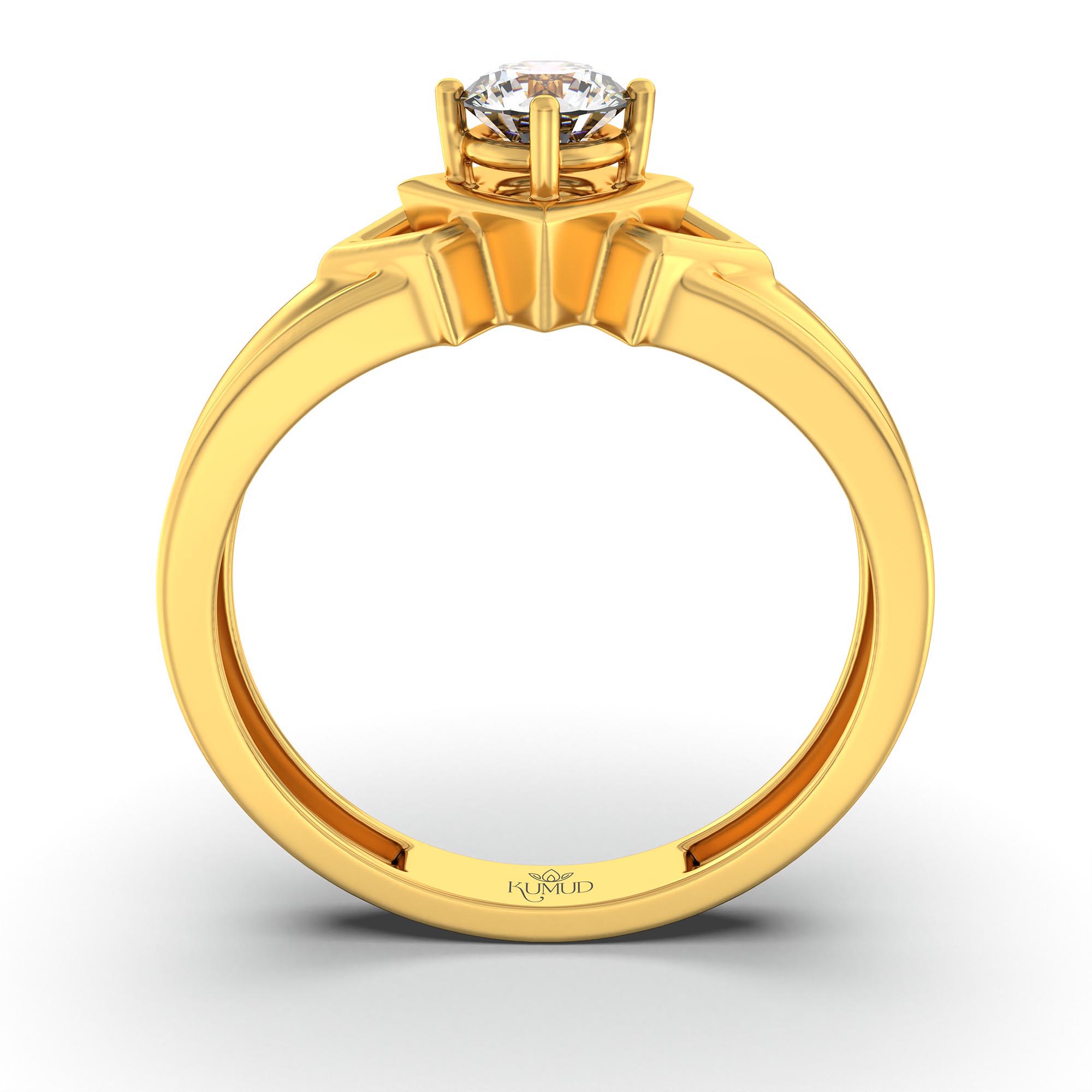 Lab-Grown Diamond Solitaire Ring for Men in 22K Yellow Gold – 0.5 Ct Round, 6 g (Design K8-35-APGAA) thumbnail