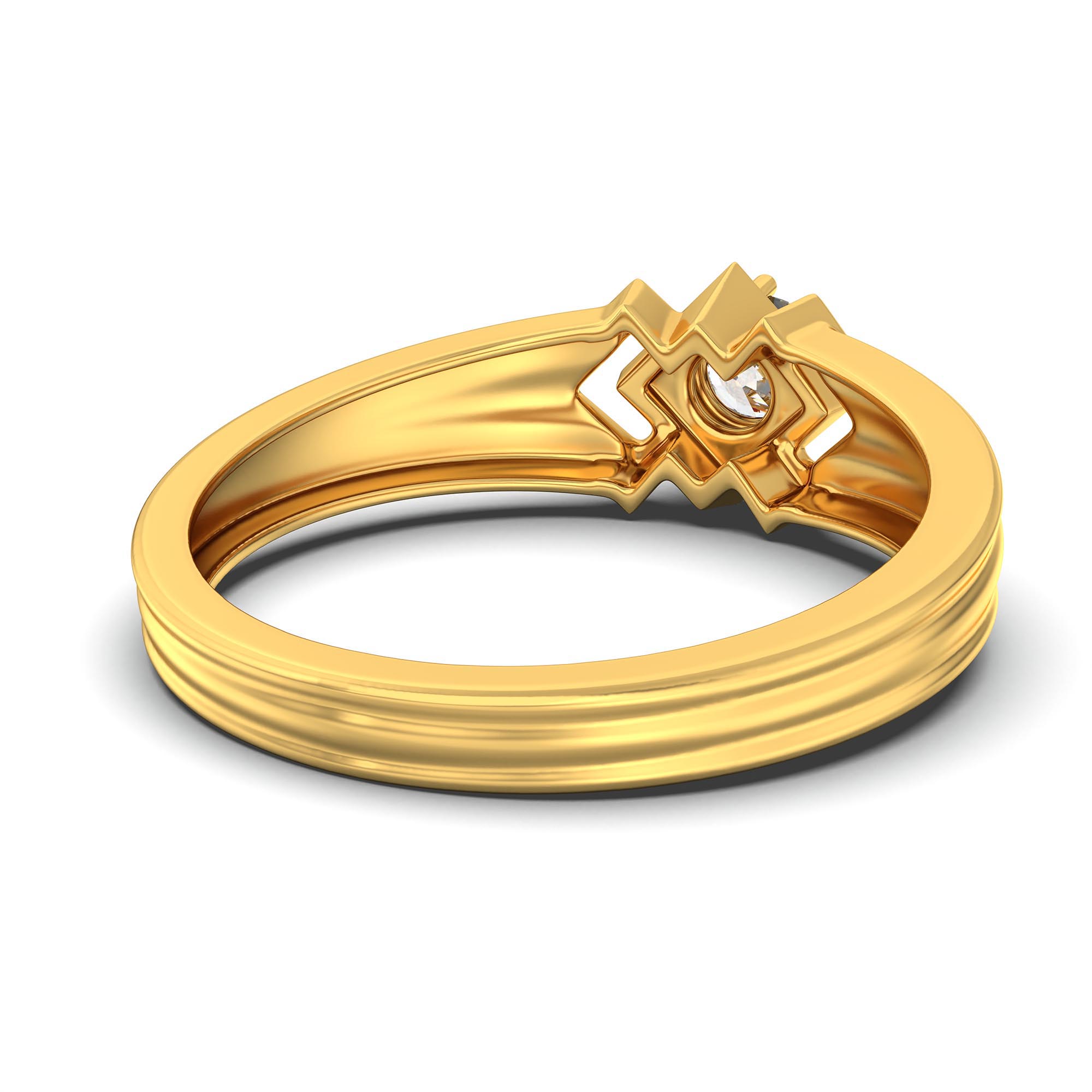 Lab-Grown Diamond Solitaire Ring for Men in 22K Yellow Gold – 0.5 Ct Round, 6 g (Design K8-35-APGAA) thumbnail