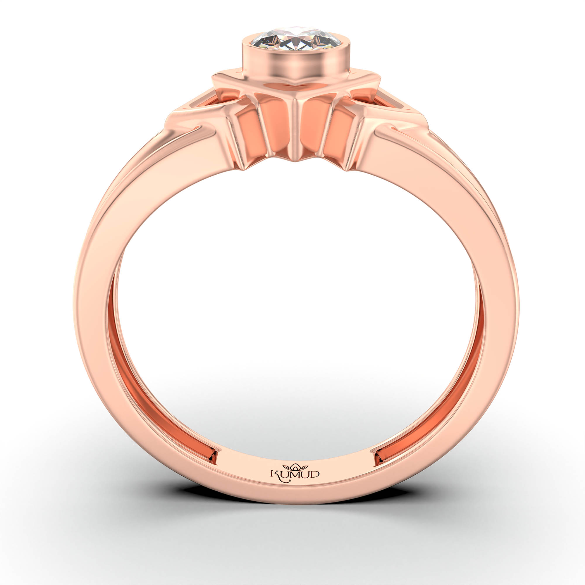 Lab-Grown Diamond Solitaire Ring for Men in 18K Rose Gold – 0.5 Ct Round, 6 g (Design K8-35-BBZAA) thumbnail