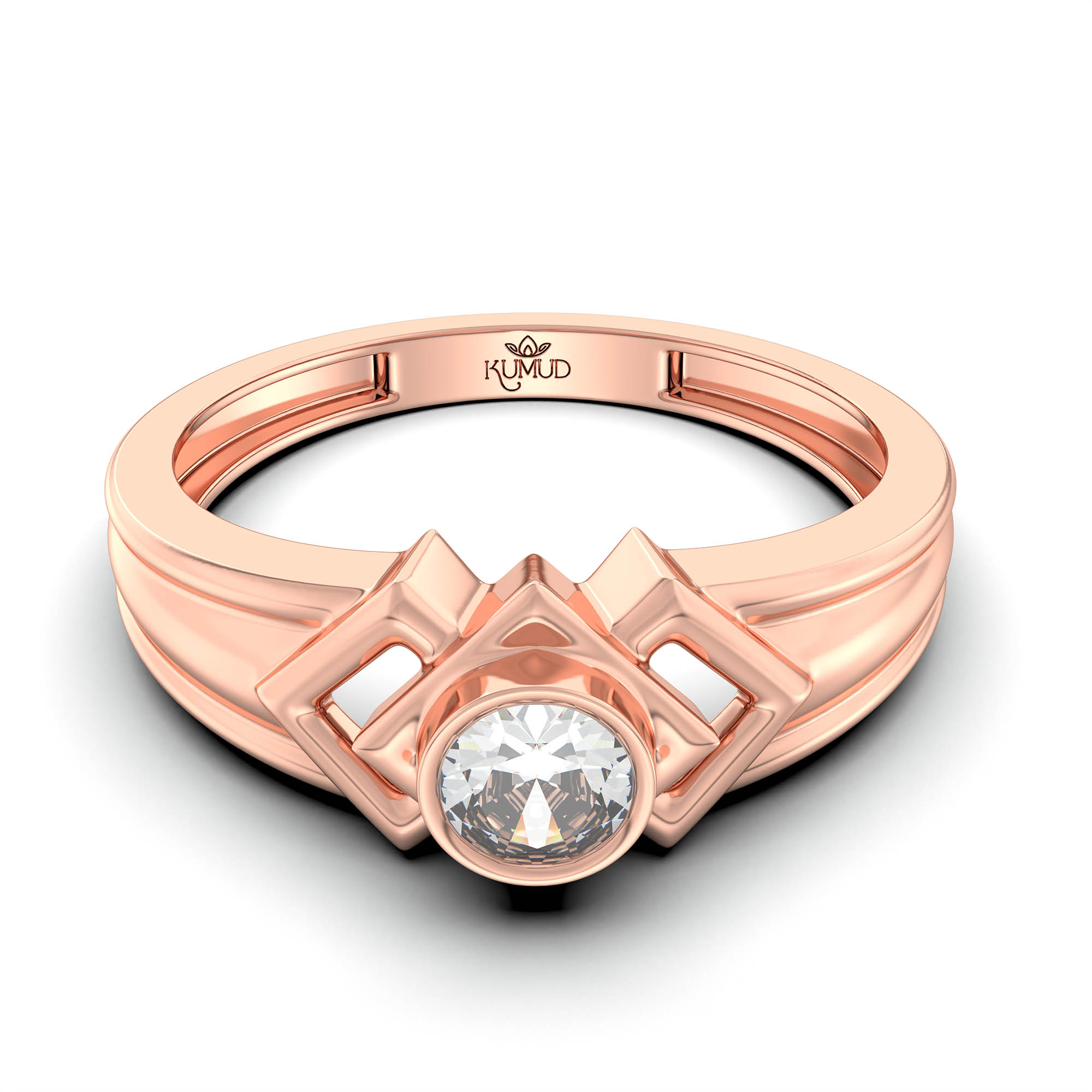 Lab-Grown Diamond Solitaire Ring for Men in 18K Rose Gold – 0.5 Ct Round, 6 g (Design K8-35-BBZAA) thumbnail