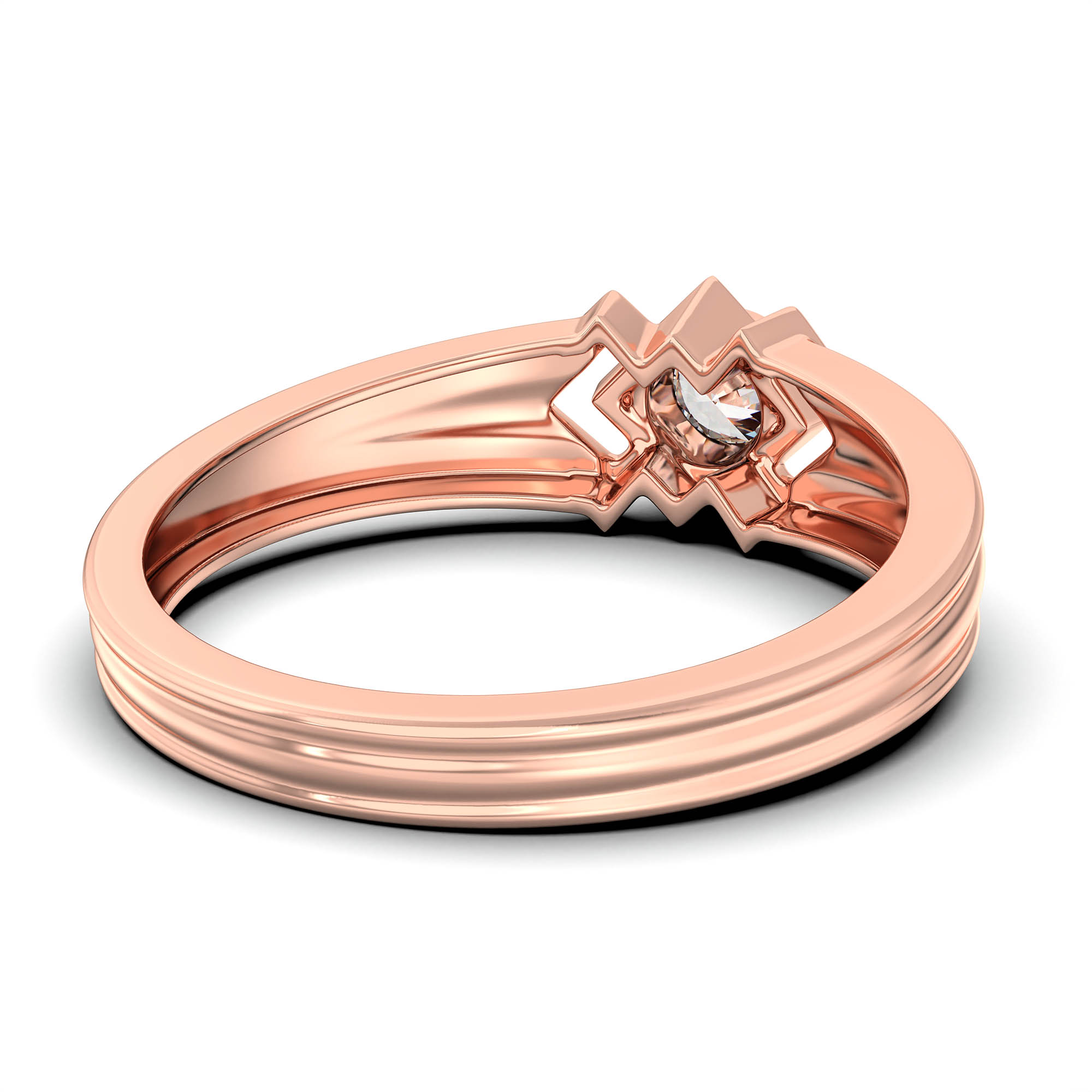 Lab-Grown Diamond Solitaire Ring for Men in 18K Rose Gold – 0.5 Ct Round, 6 g (Design K8-35-BBZAA) thumbnail
